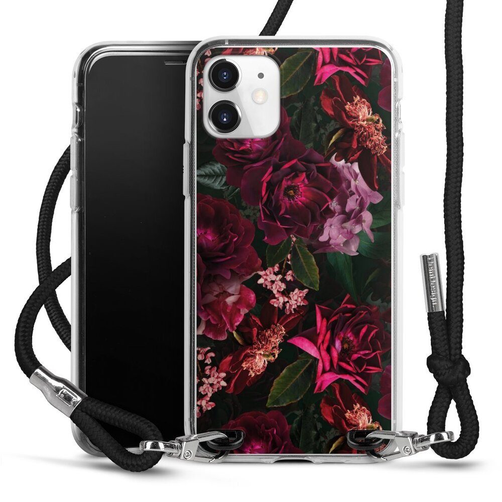DeinDesign Handyhülle Rose Blumen Blume Dark Red and Pink Flowers, Apple iPhone 11 Handykette Hülle mit Band Case zum Umhängen