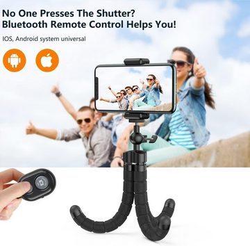 Rhodesy Selfie-Stick Bluetooth Oktopus Tripod: Smartphone Stativ für Videos & Selfies, Legierter Stahl, Kugelkopf, Bluetooth, vielseitig, stabil, flexibel.
