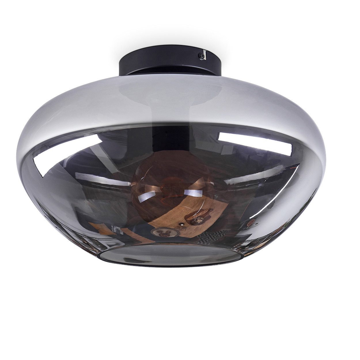 hofstein Deckenleuchte Deckenlampe aus Metall/Glas in günstig online kaufen