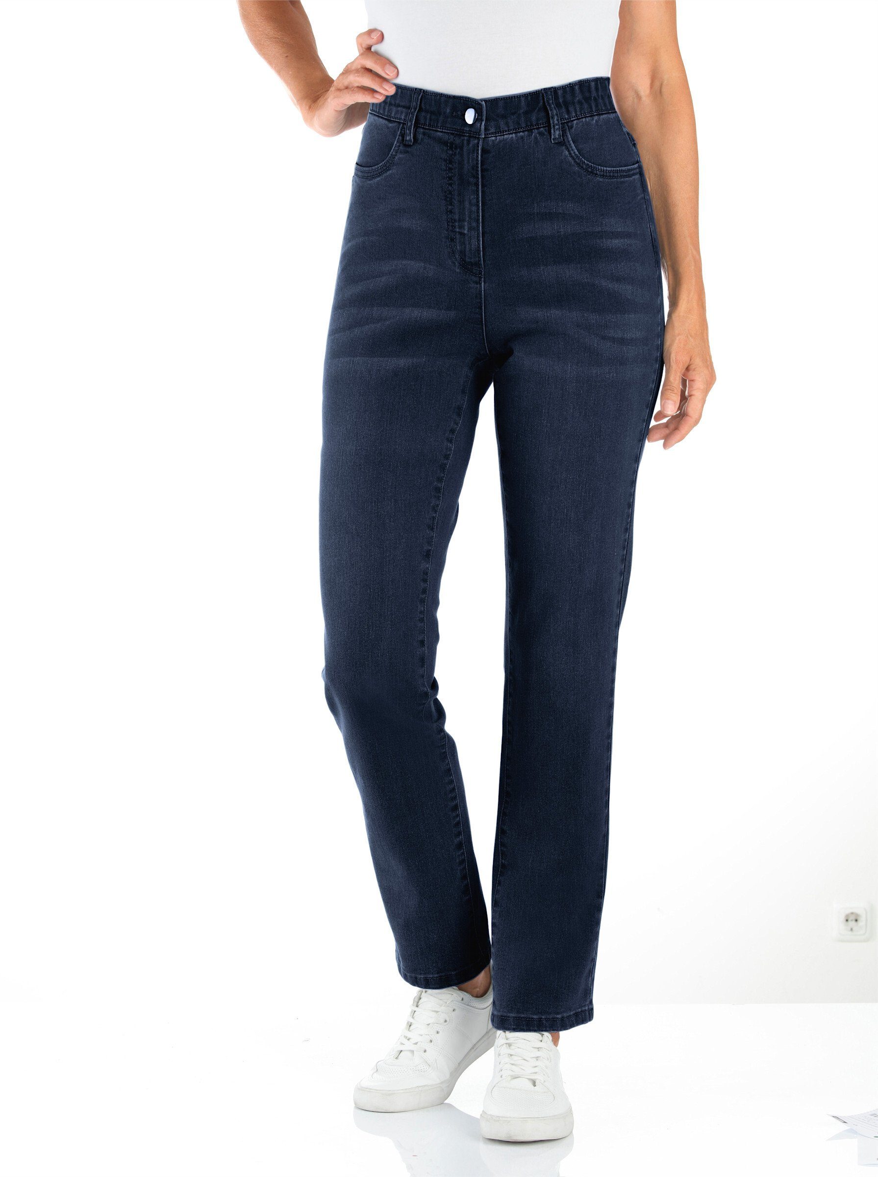 Sieh an! Bequeme Jeans Jeans komfortabel mit elastischem High-Waist-Bund – Bild 4 von 4