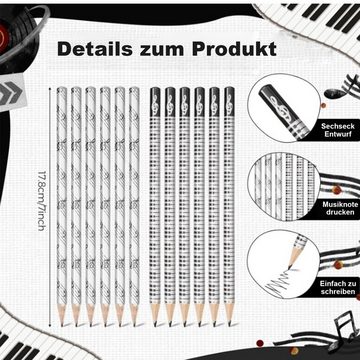 Daisred Bleistift Bleistifte im Holzg HB-Minen-Groß Packung mit Radiergummi, (24-tlg)