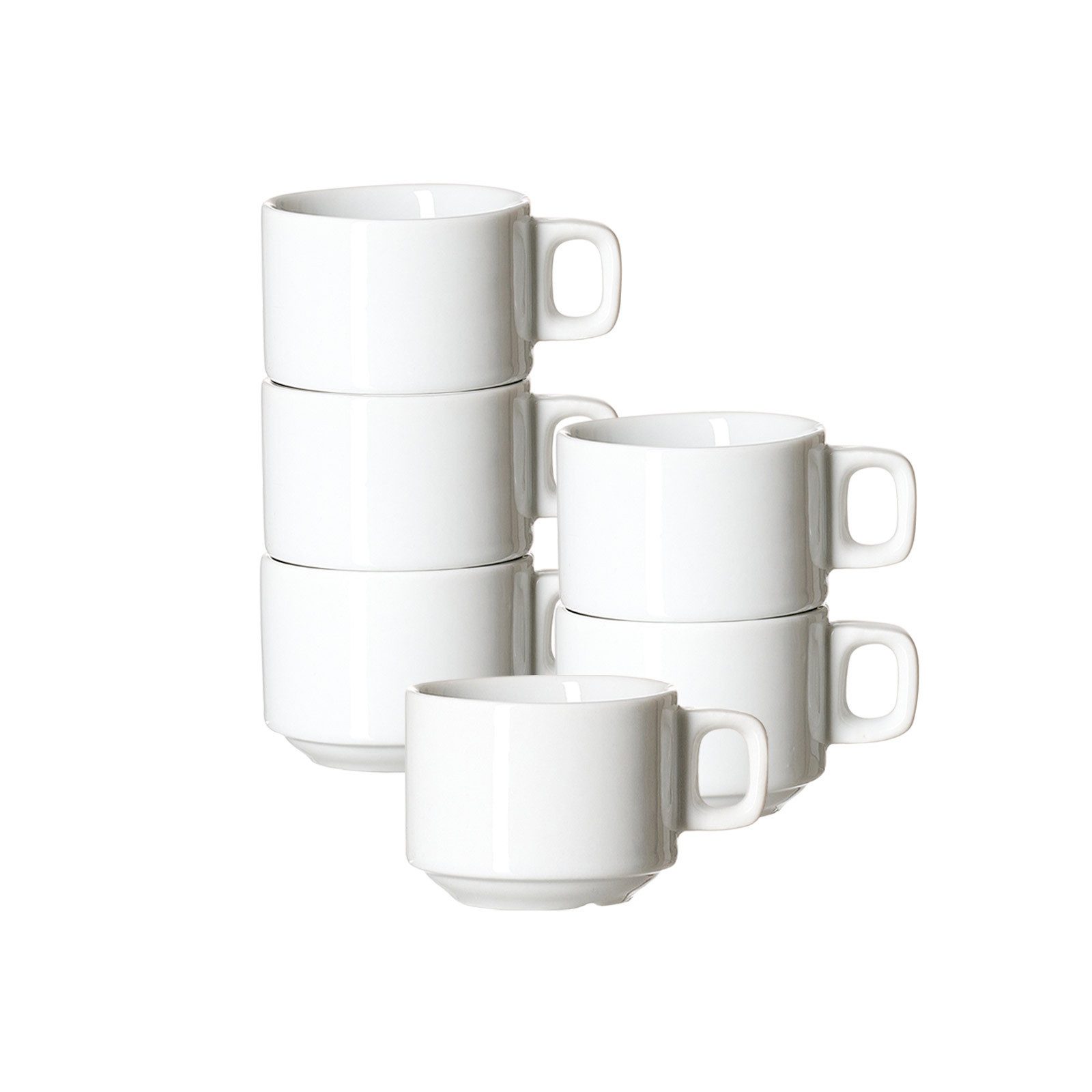 Ritzenhoff & Breker Espressotasse Bianco Espressotassen 85 ml 6er Set, 6-tlg., Porzellan