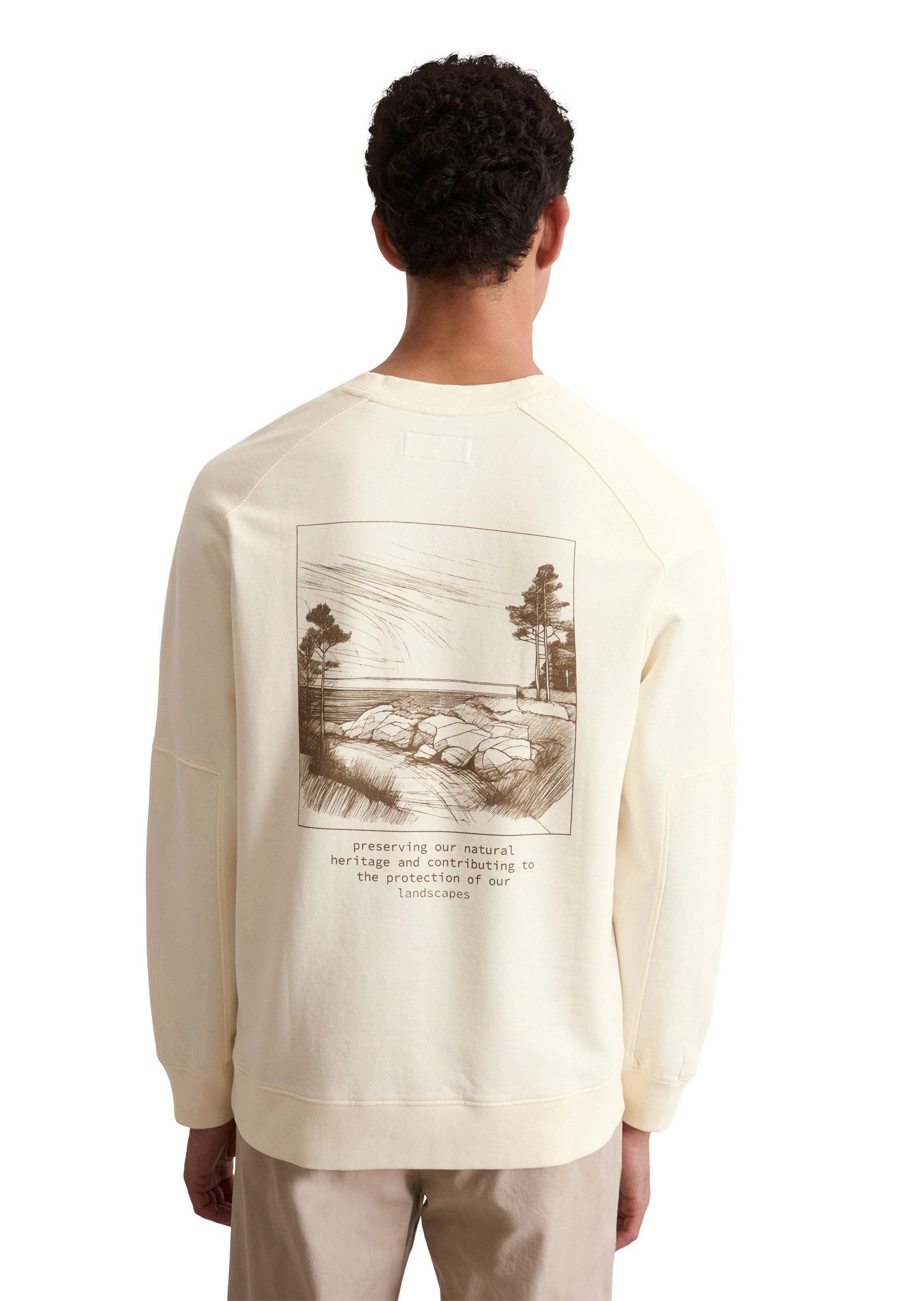 Marc O'Polo Sweatshirt Rundhalsausschnitt, regular fit, Rückendruck günstig online kaufen