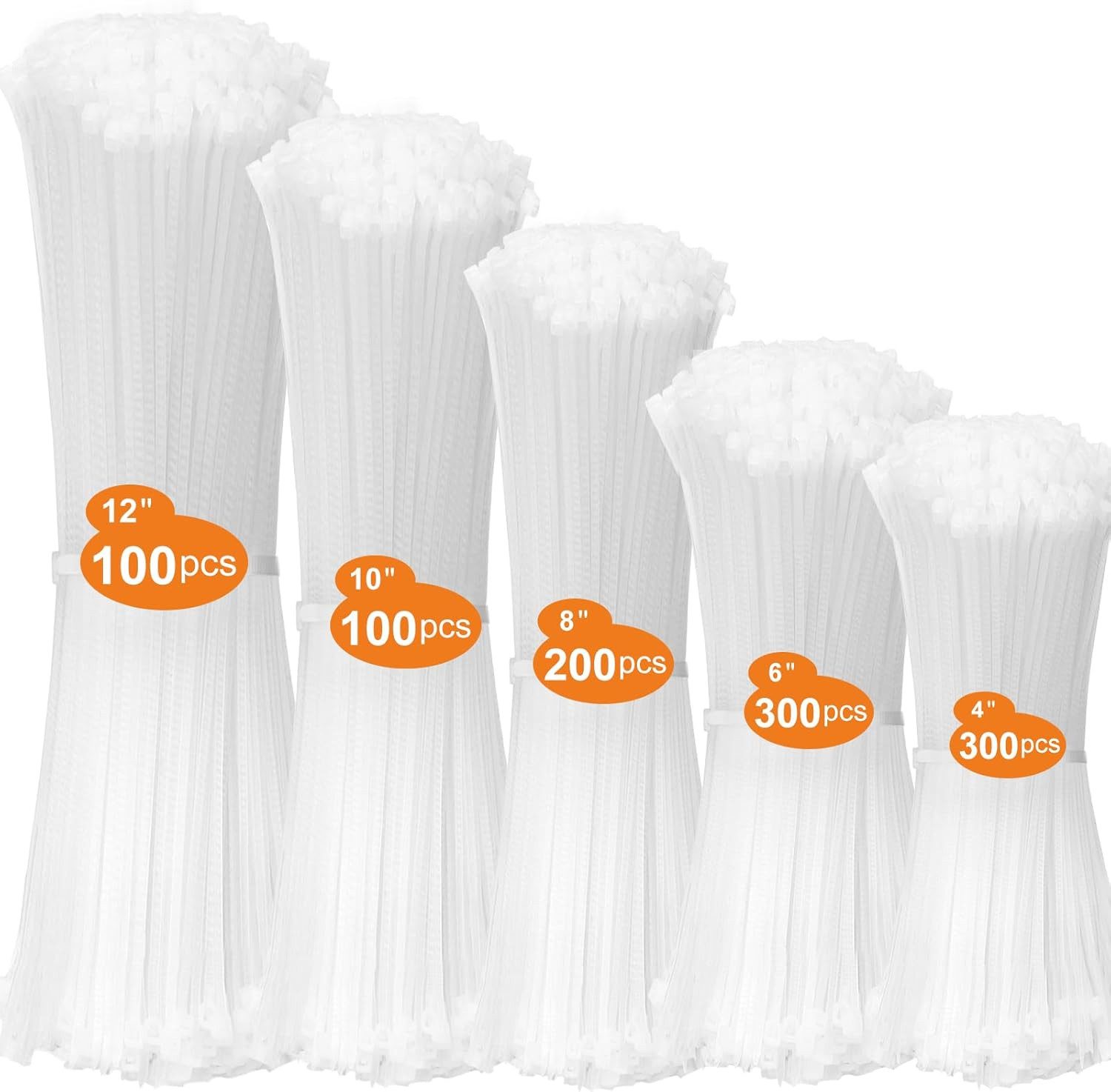 FELIXLEO Kabelbinder Kabelbinder Set 1000 Stück UV Beständig Weiß (1-St)