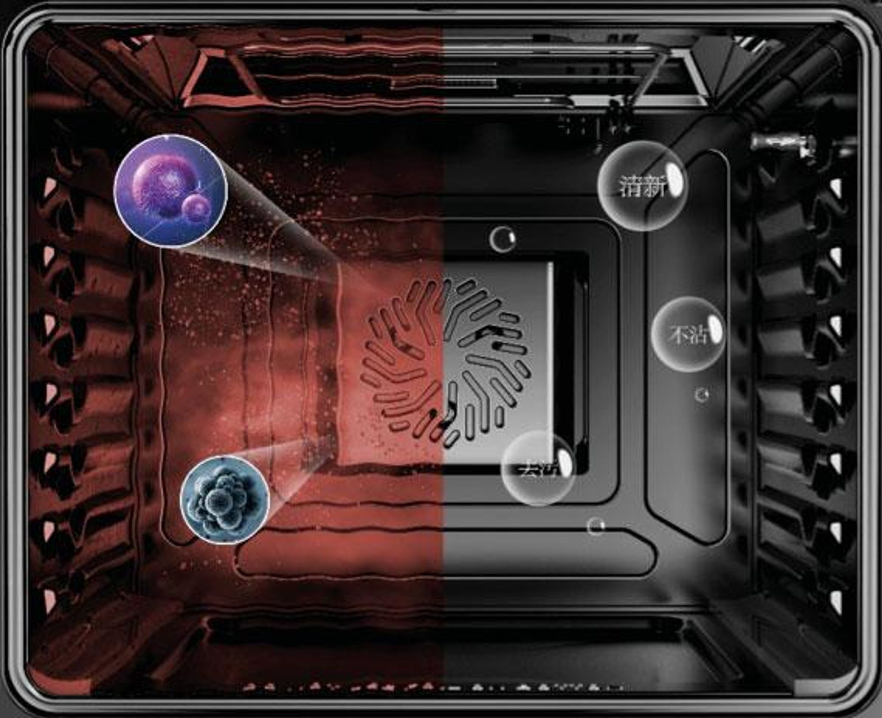 Midea Einbaubackofen 65P90E3IX, mit Teleskopauszug, 9 Programme