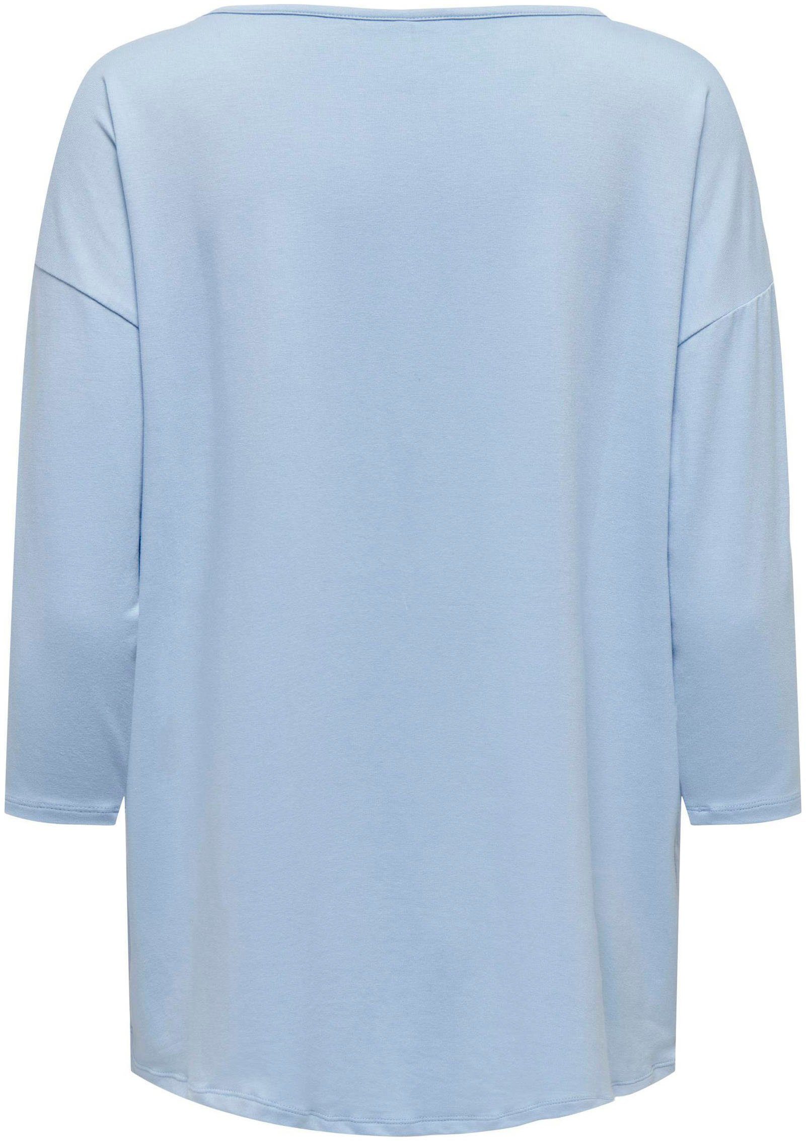 TAPE CS ONLMOSTER TOP 3/4-Arm-Shirt ONLY Detail:Melange Cashmere SHOULDER Blue 3/4