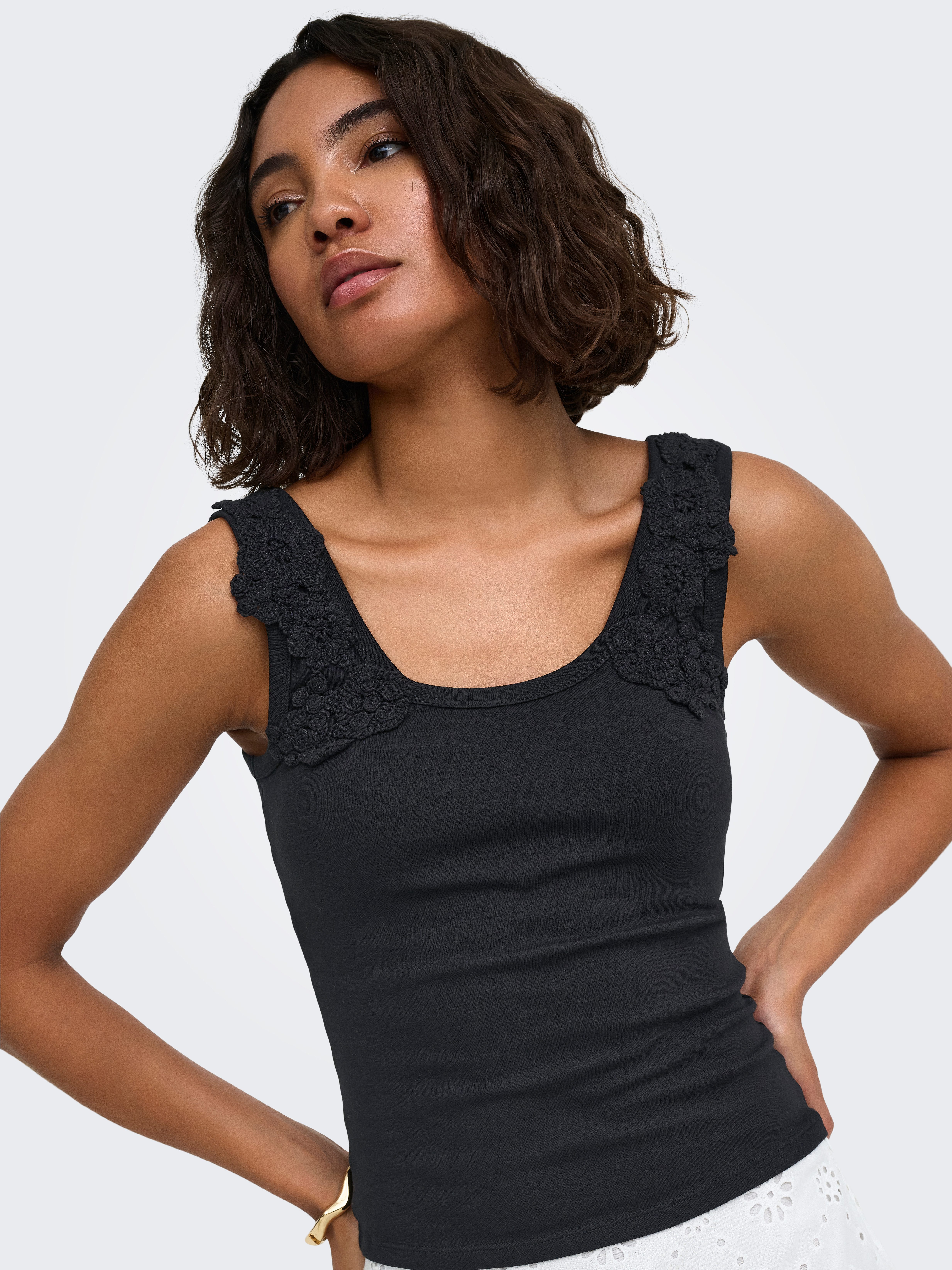 ONLY Tanktop ONLZANNY S/L CROCHET TANK TOP CS JRS Baumwollmischung – Bild 2 von 5