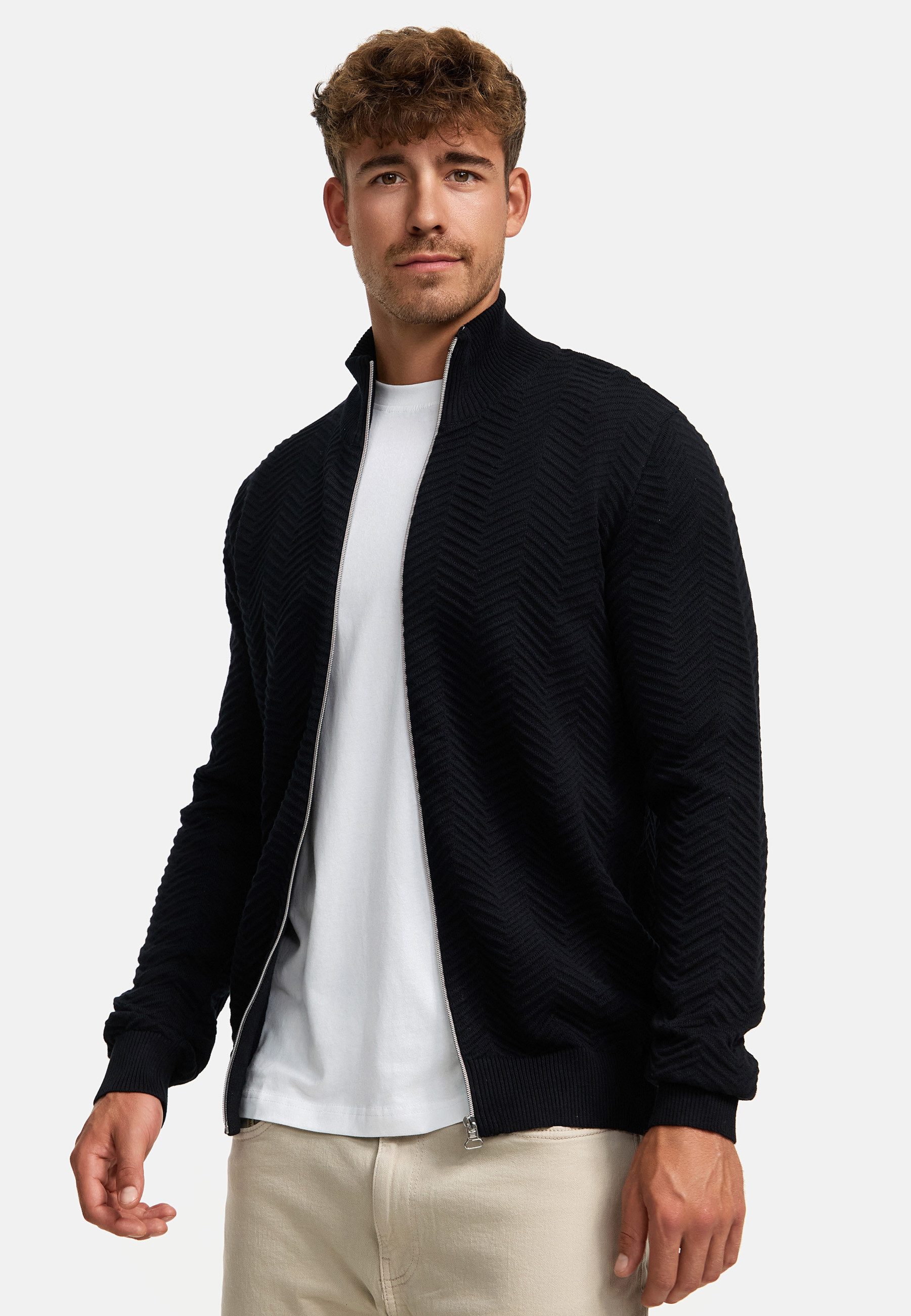 Kronstadt Strickjacke Herren KSCarlo Herrenstrickjacke Fein-Strickjacke mit Stehkragen – Bild 4 von 5
