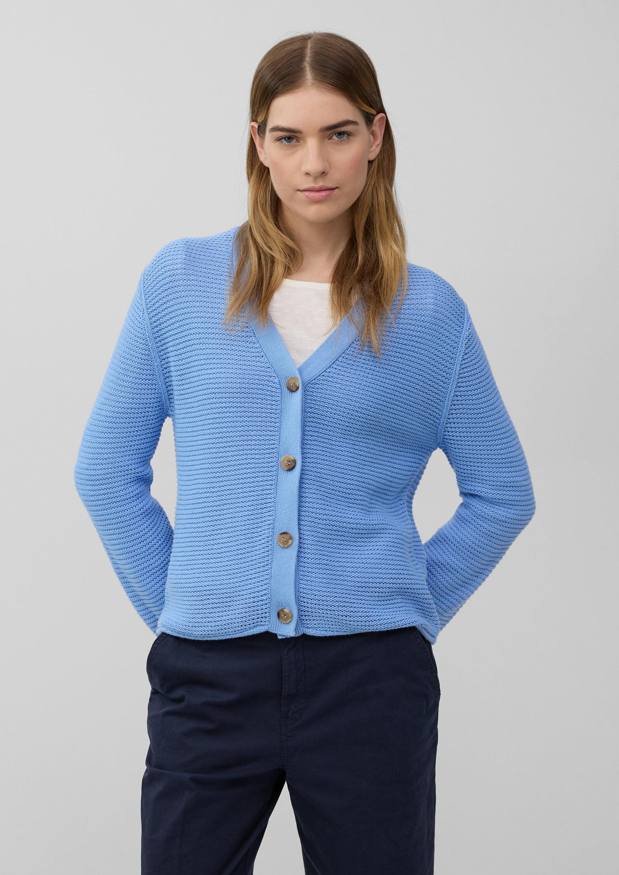 s.Oliver Cardigan Strickjacke Strickjacke in Ripp-Optik mit Knopfleiste günstig online kaufen