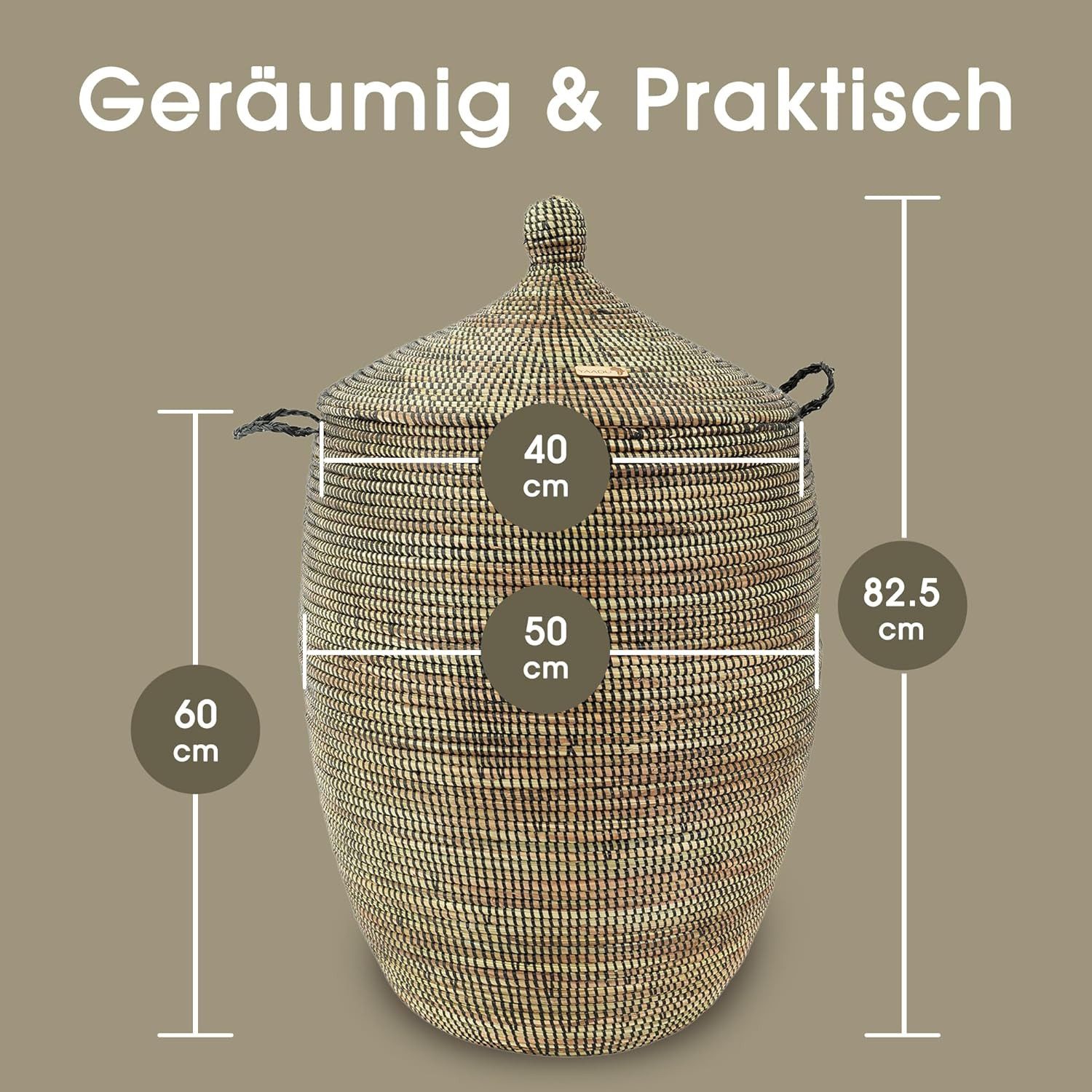 YAADU Wäschekorb mit Deckel 100L – günstig online kaufen