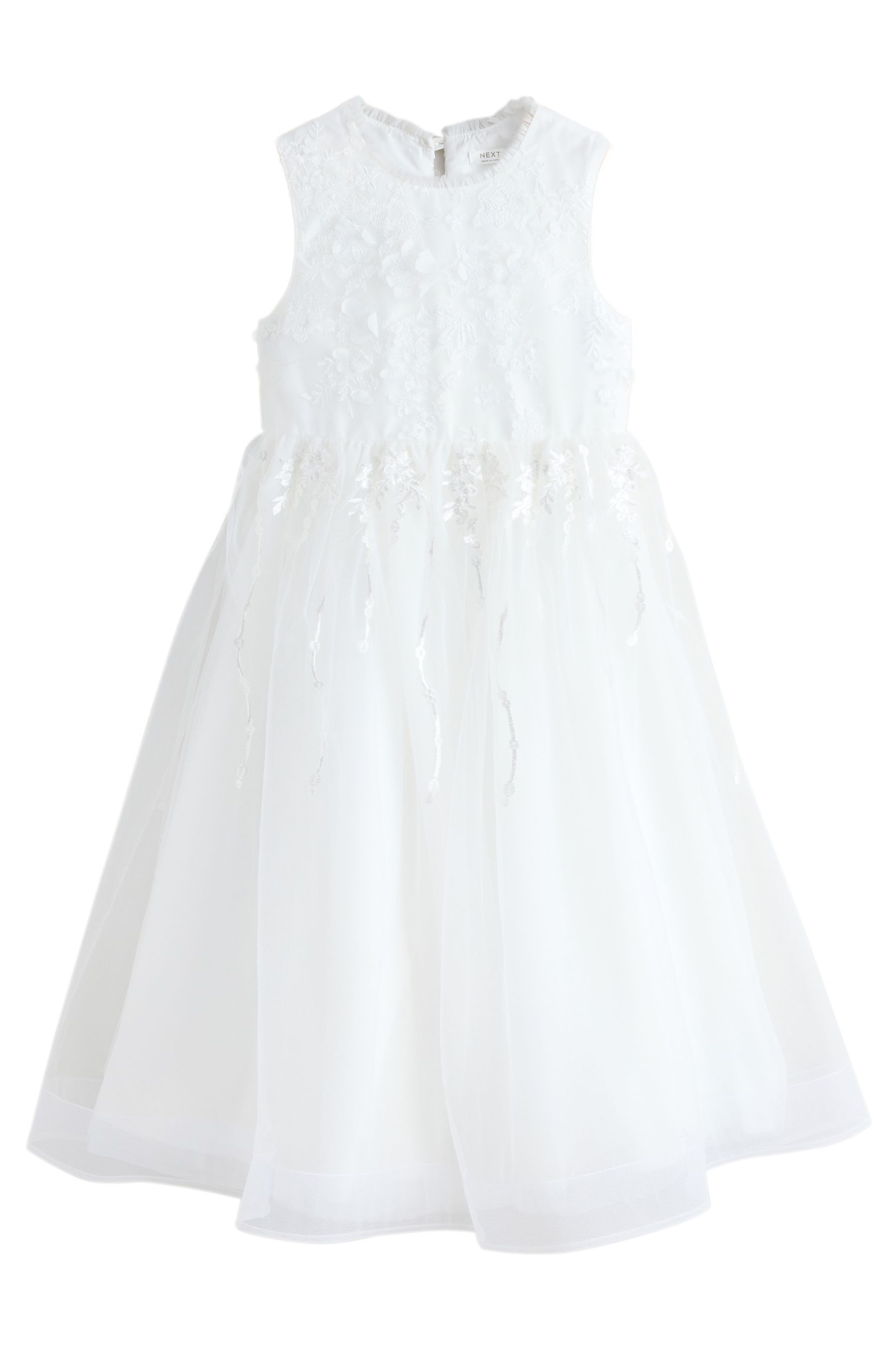 Next Partykleid Kleid mit Blumenstickereien und Schleife (1-tlg)