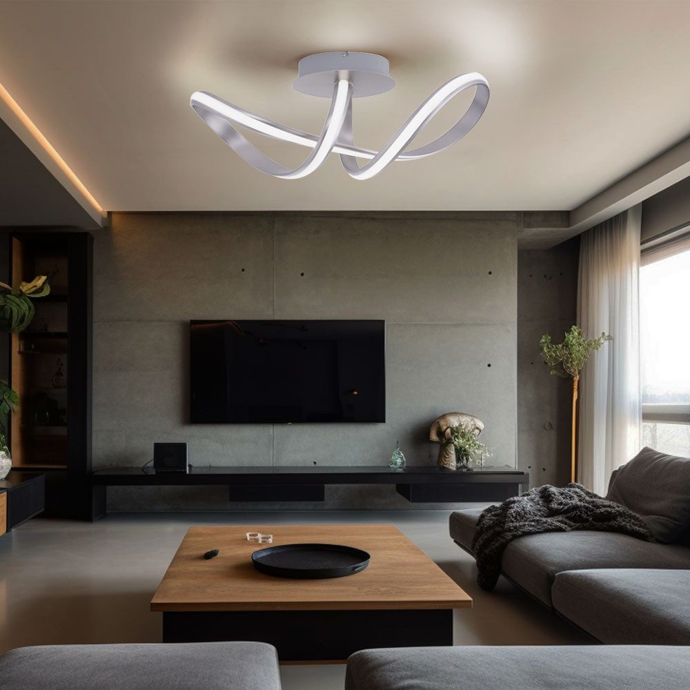 JUST LIGHT LED Deckenleuchte, LED-Leuchtmittel fest verbaut, Warmweiß, Neutralweiß, Smart Deckenleuchte RGB LED Designlampe Fernbedienung dimmbar CCT App