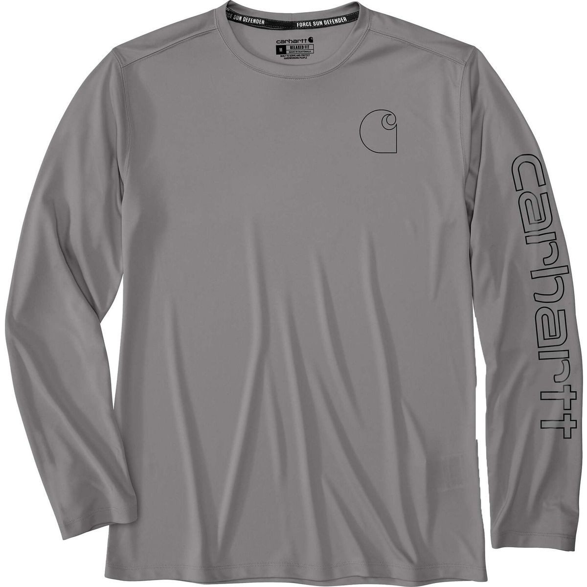 Carhartt Longsleeve Force Sun Defender Relaxed LS Logo T-shirt Schweißableitendes Langarmshirt mit UV-Schutz 40+, ideal für Arbeit