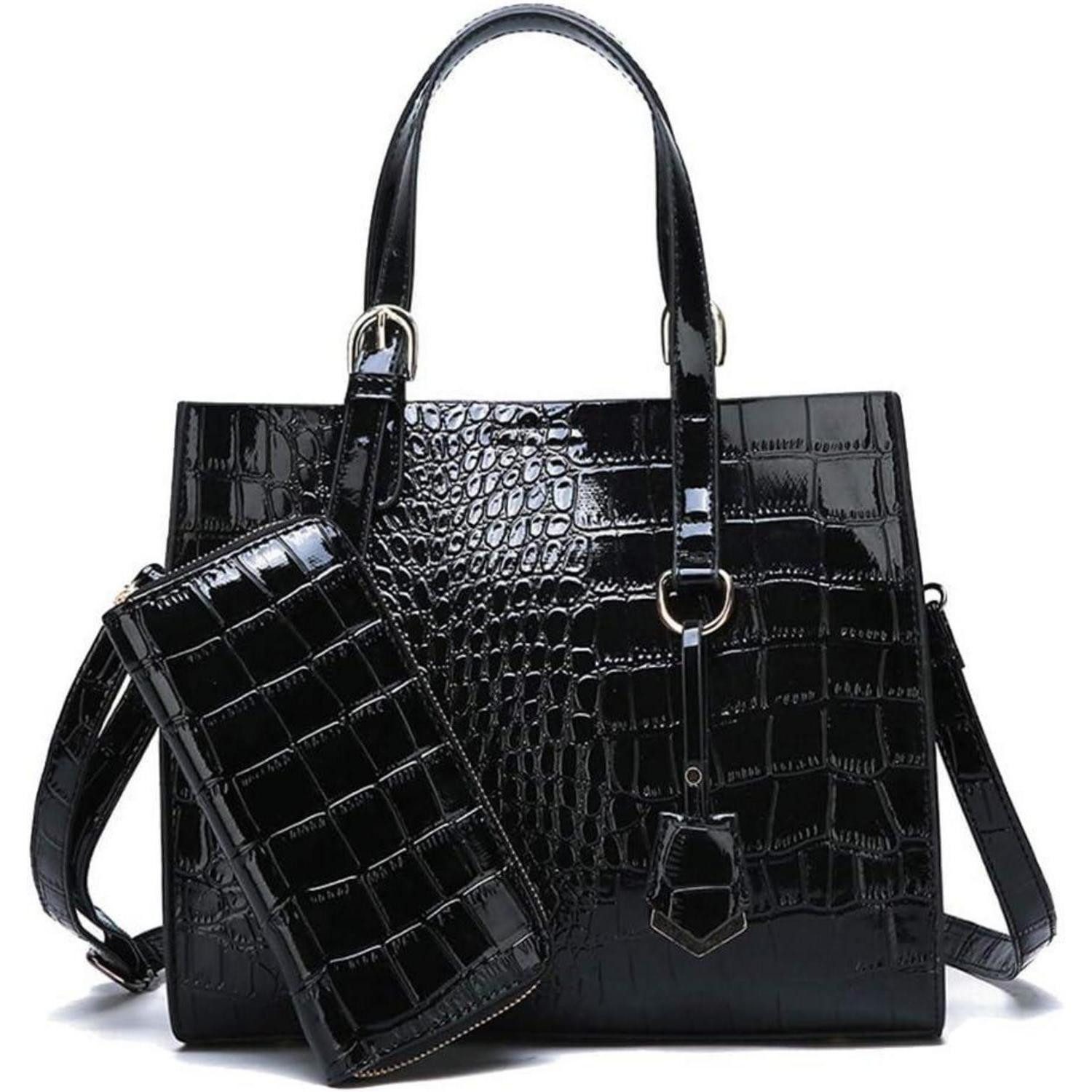 LuxusKollektion Handtasche Damen Ручные сумки Set mit Krokodil-Muster Schultertasche Umhängetasche