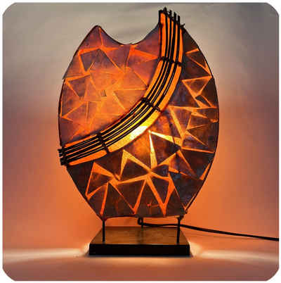 SIMANDRA Stehlampe Perlmutt, Leuchte, ohne Leuchtmittel, je nach Leuchtmittel, Warmweiß, Bali-Design-Lampe, Orange