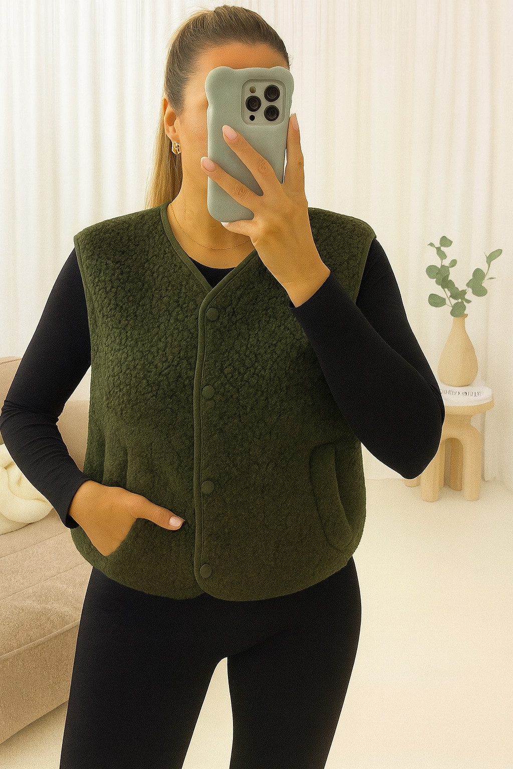 Worldclassca Fellimitatweste Worldclassca Teddy Weste Warm Kuschelig Kurz H günstig online kaufen