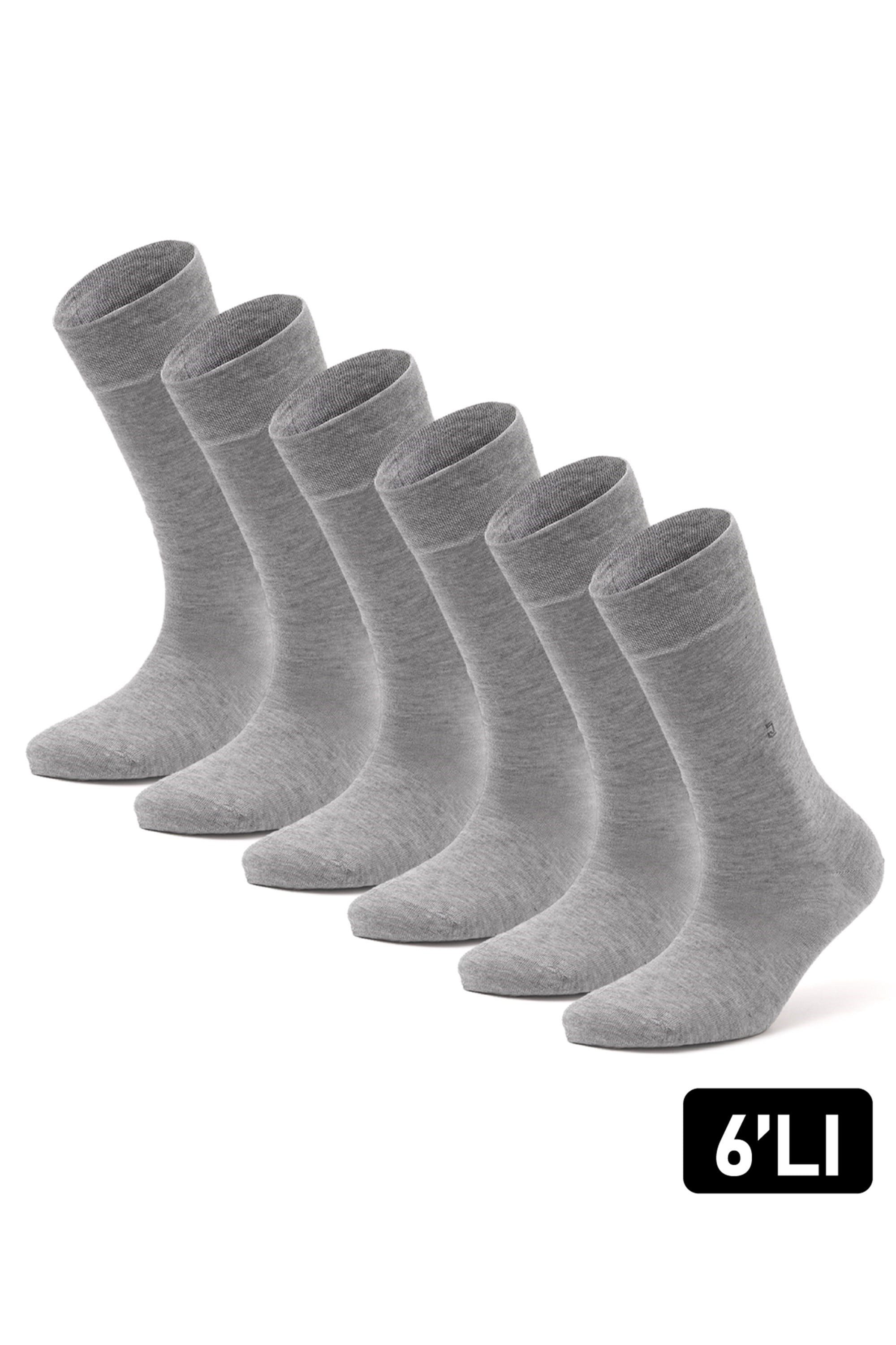 öts Herren 6er-Pack Baumwoll-Langsocken Komfort Slipper