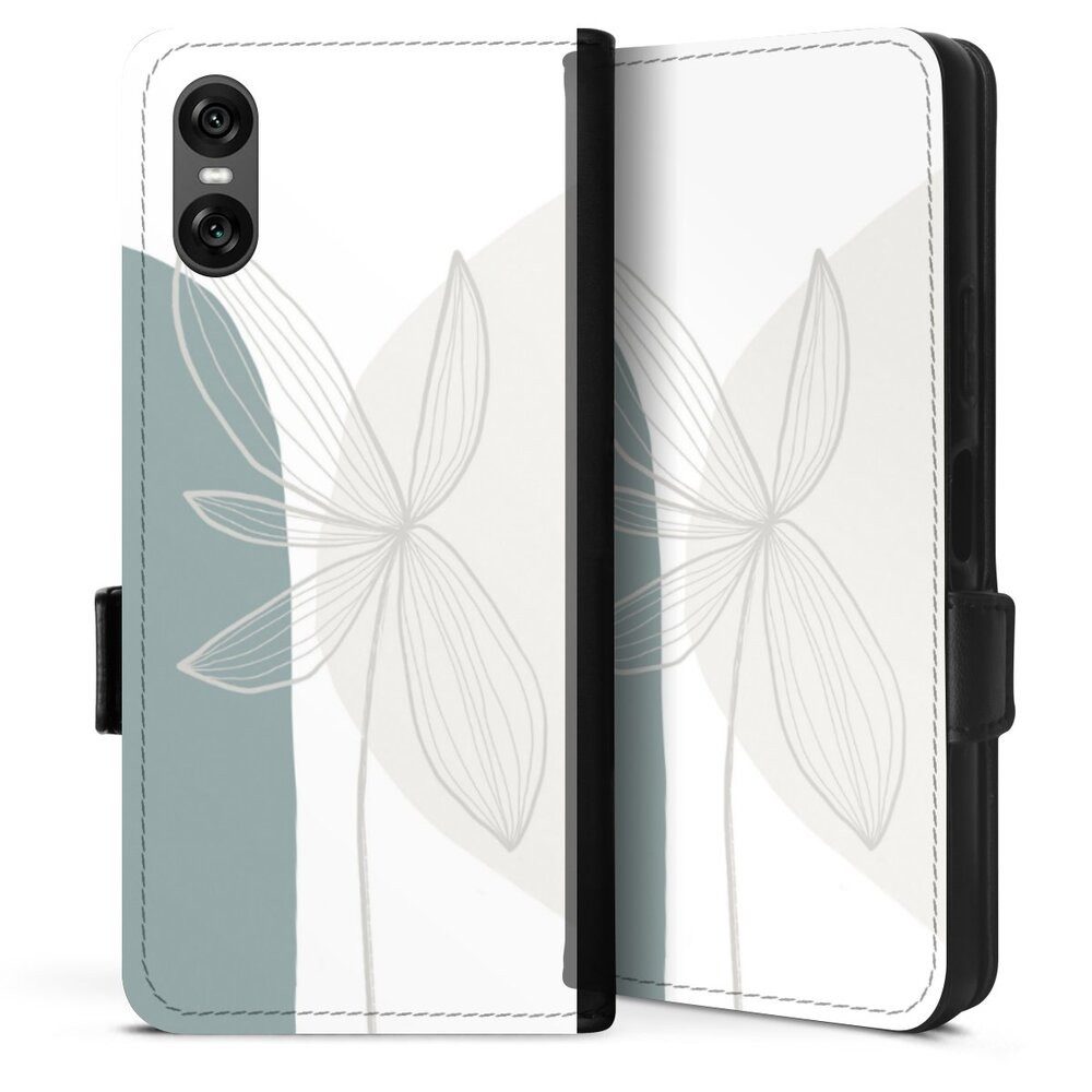 DeinDesign Handyhülle Blume Boho Pastell Flower and Shapes No 3-Anastasia Sawall, Sony Xperia 10 VI Hülle Handy Flip Case Wallet Cover Handytasche Leder