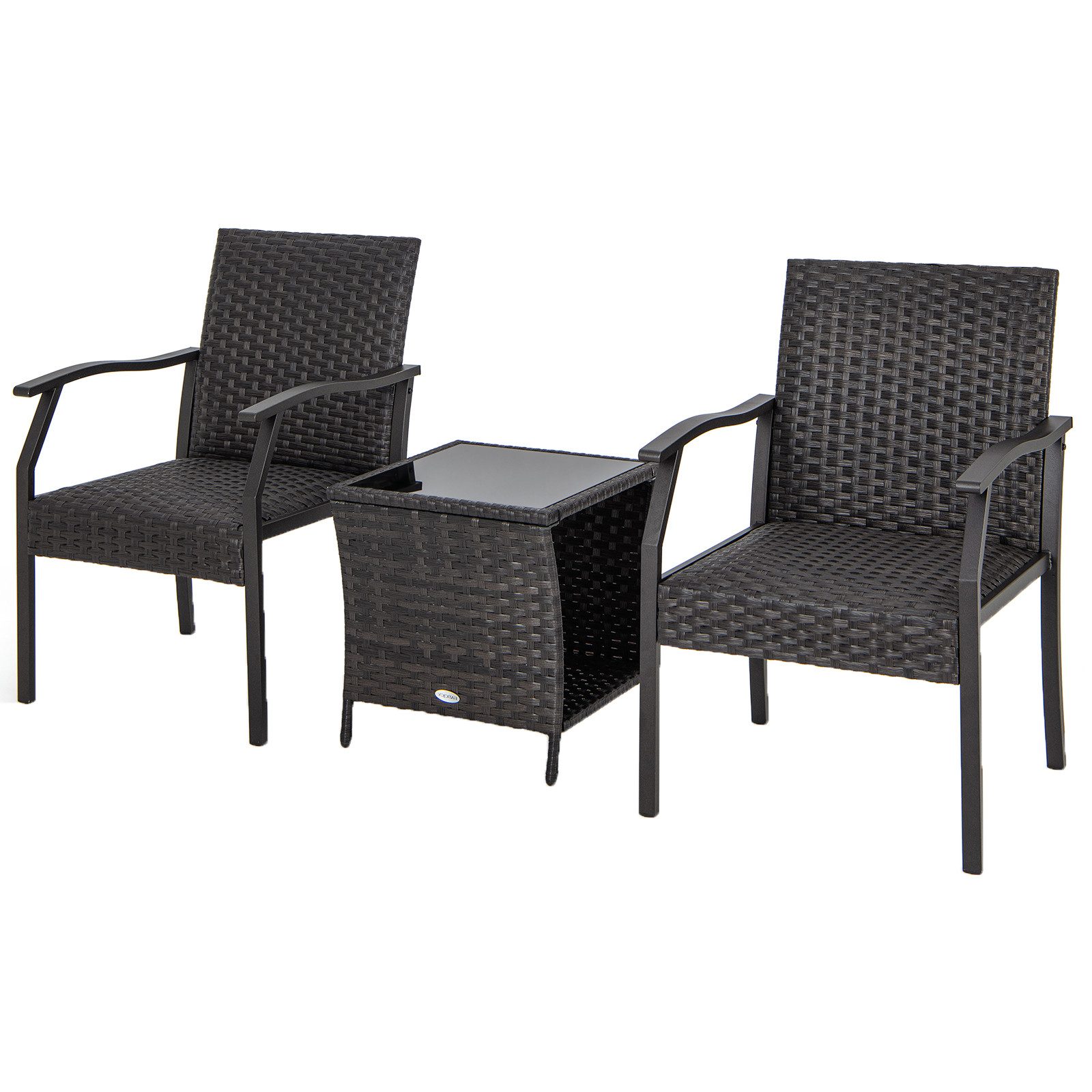 KOMFOTTEU Gartenlounge-Set Rattan, (3-tlg), mit Tisch günstig online kaufen