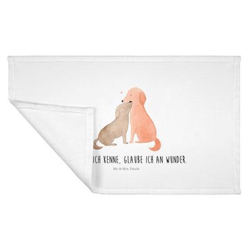Mr. & Mrs. Panda Handtuch Hunde Liebe - Weiß - Geschenk, Herz, groß, Badezimmer, Hunderasse, Ha, (1-St), Samtweiches Gefühl