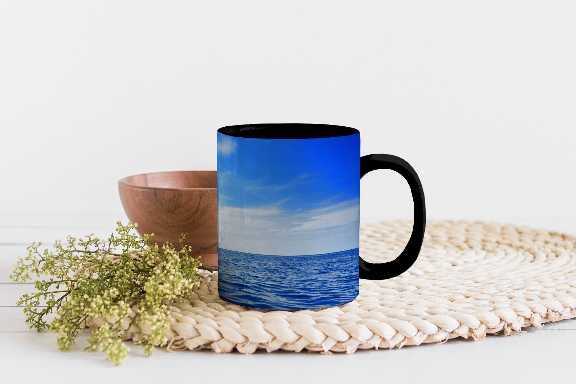 Sonne Meer Kaffeetassen, Geschenk Zaubertasse, Himmel, MuchoWow Teetasse, - Tasse Farbwechsel, - Keramik,