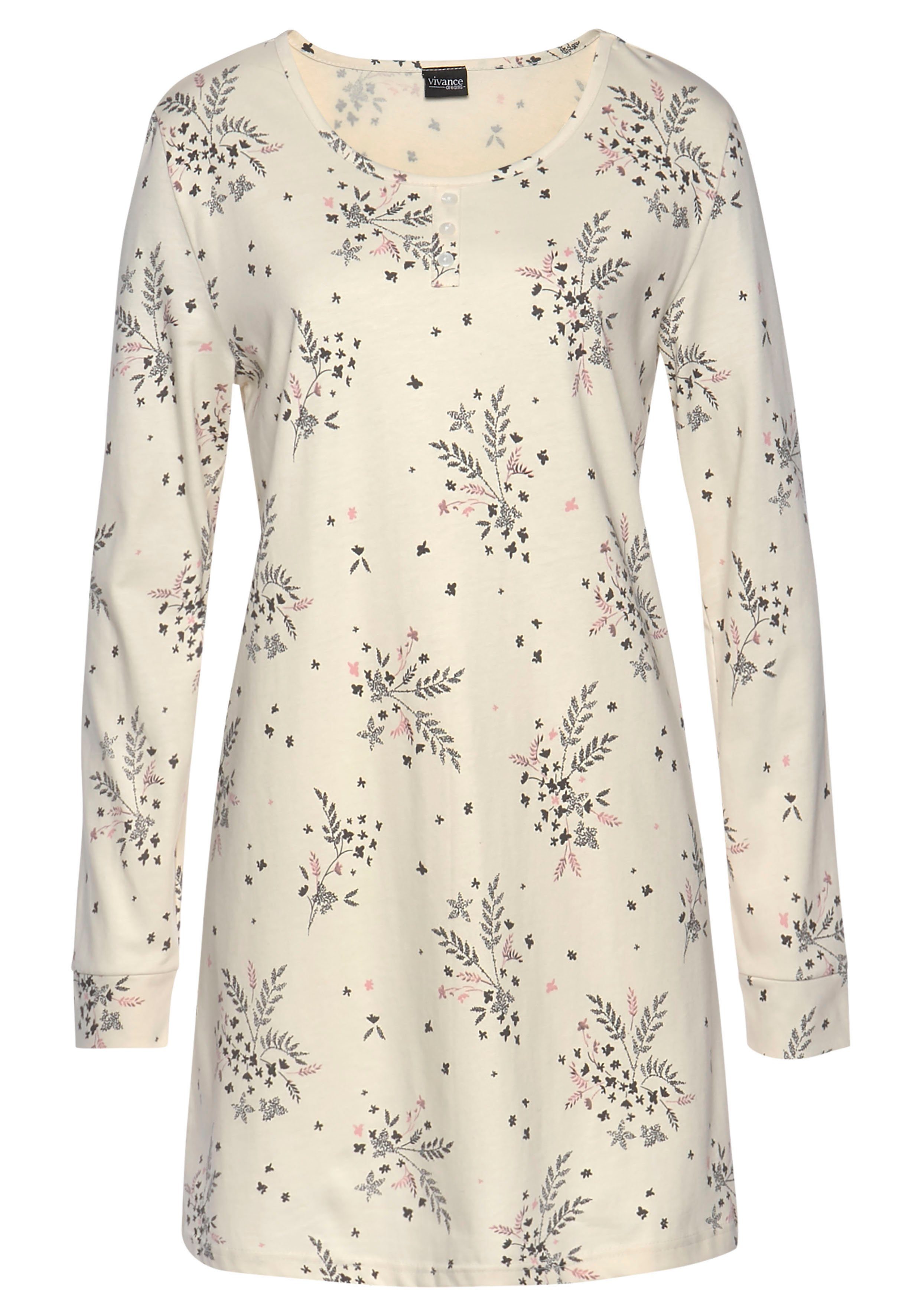 Vivance Dreams by Lascana Nachthemd (Packung, 2 Stück) mit feinem Blumenprint – Bild 4 von 5