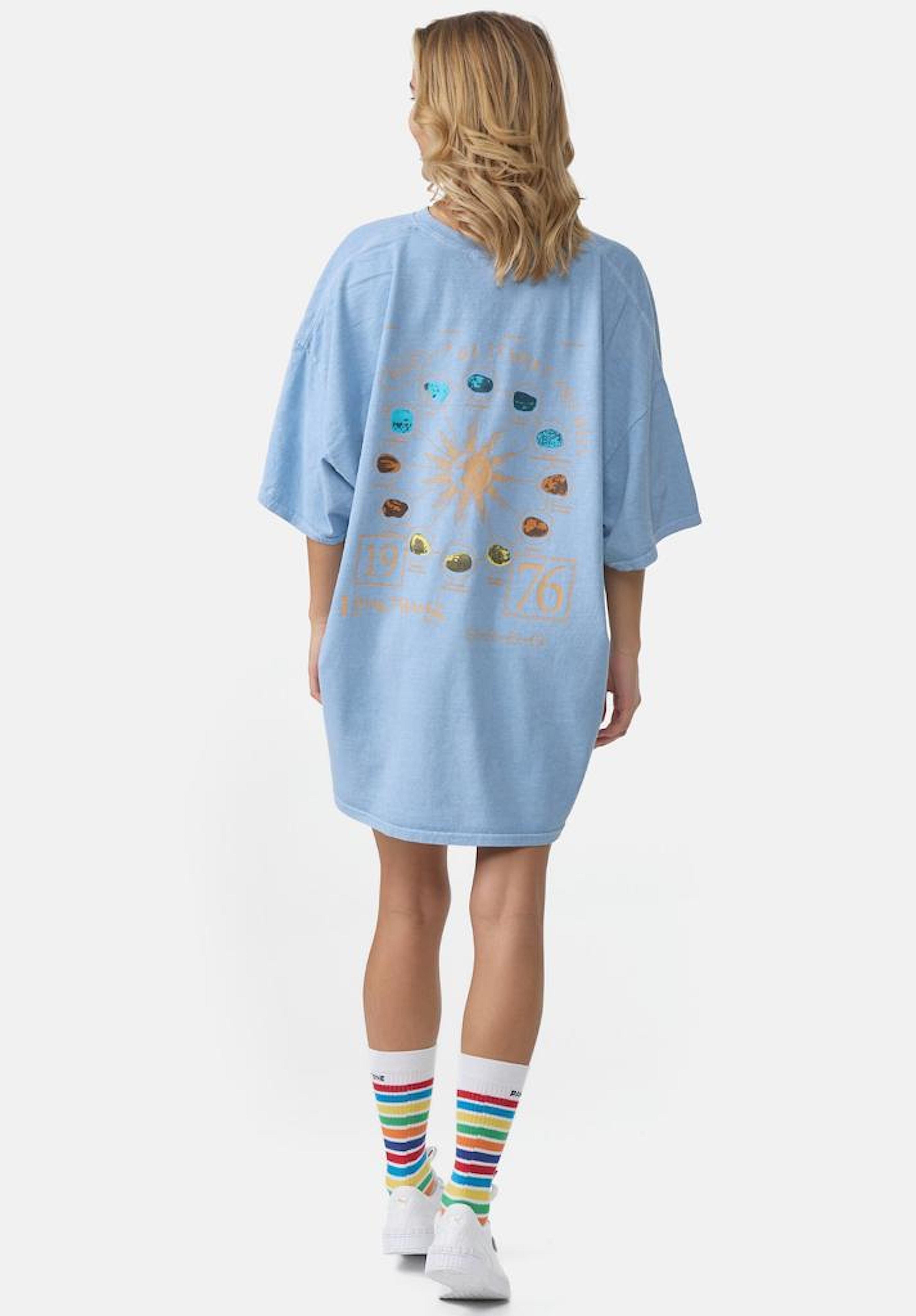 Worldclassca T-Shirt Worldclassca Oversized Print T-Shirt lang Tee Sommer Oberteil Neu