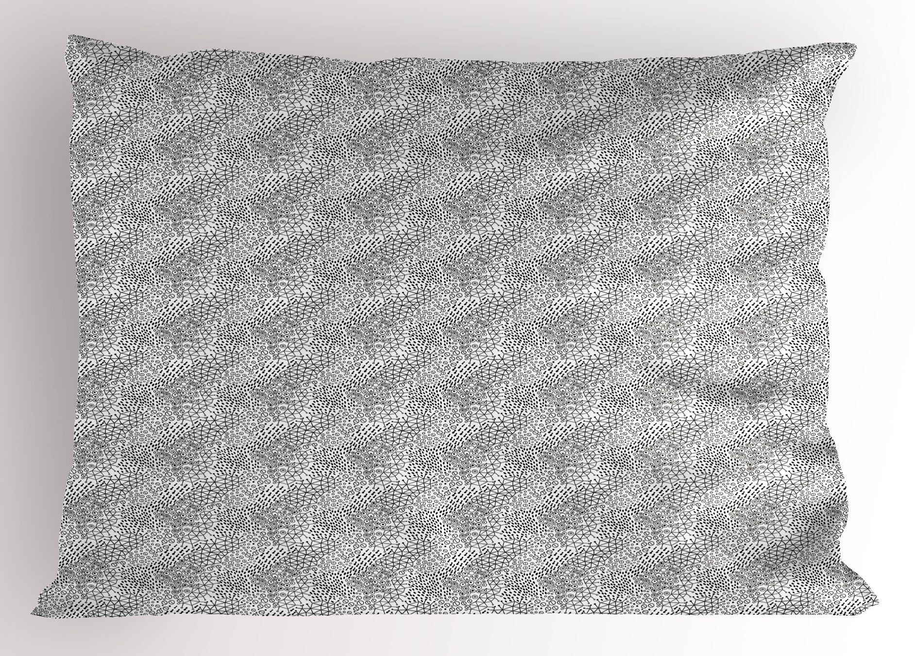 Size Gedruckter Geometrisch Monochrome King Standard Kissenbezug, Abakuhaus Stück), Forms Tüllen Dekorativer (1 Kissenbezüge
