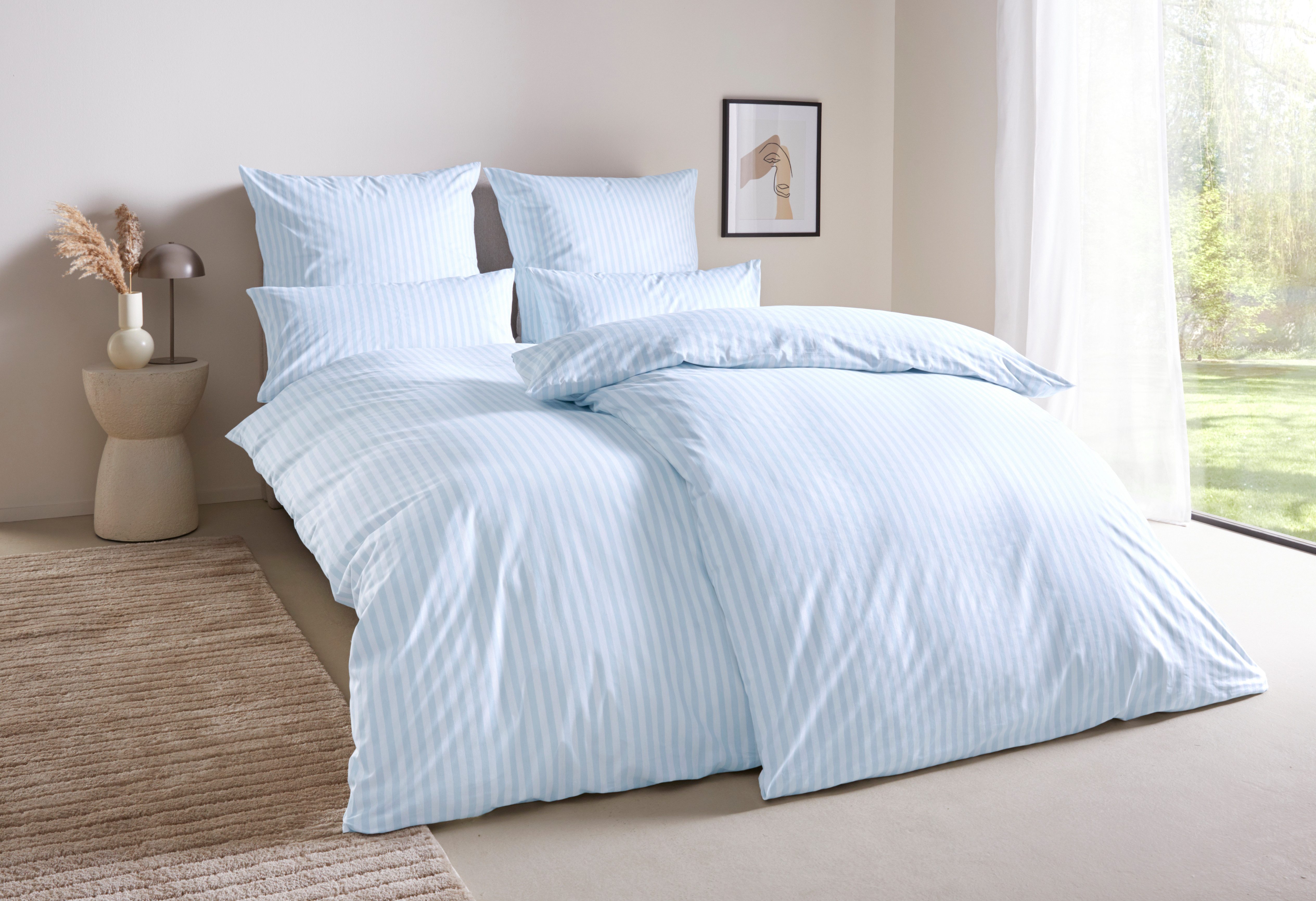 LeGer Home by Lena Gercke Bettwäsche Linnea, Renforcé, 2 teilig, aus 100% Baumwolle, Streifendesign