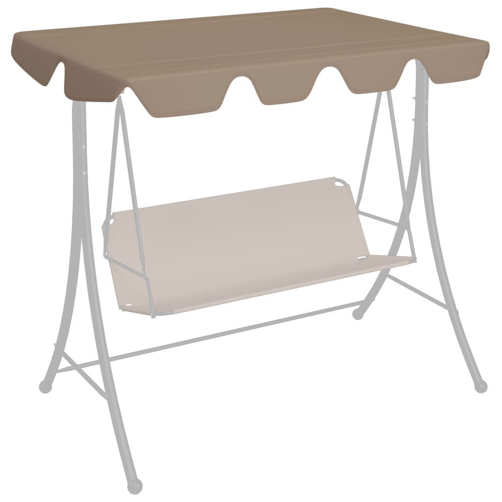 vidaXL Hollywoodschaukel 188168 x 145110 cm Hollywoodschaukel Ersatzdach Taupe 188x145 cm wasse, Textilene