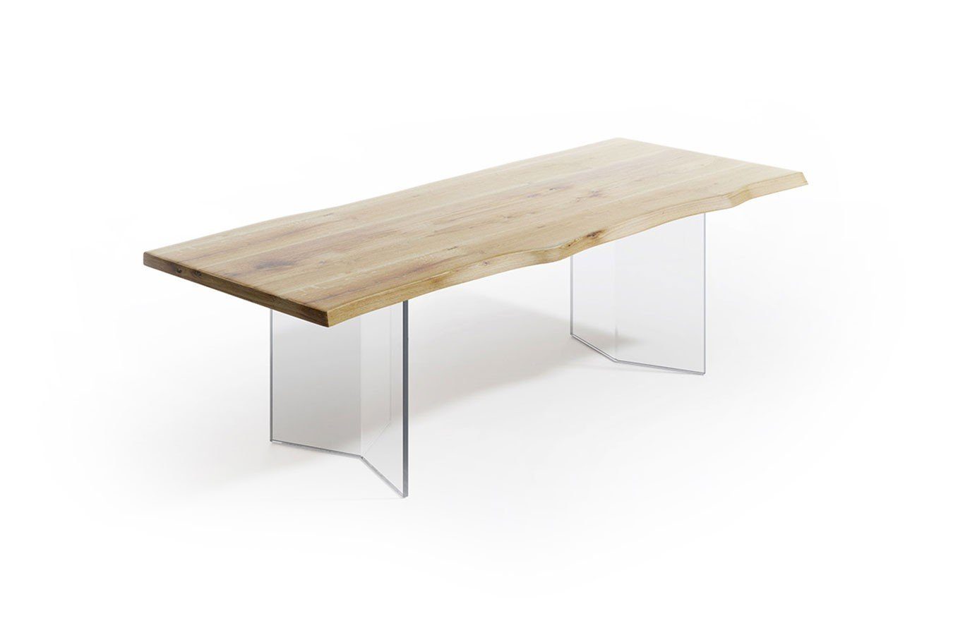 Tischhelden Küchentisch Tisch Glass Eiche mit Glaswangen 220 cm
