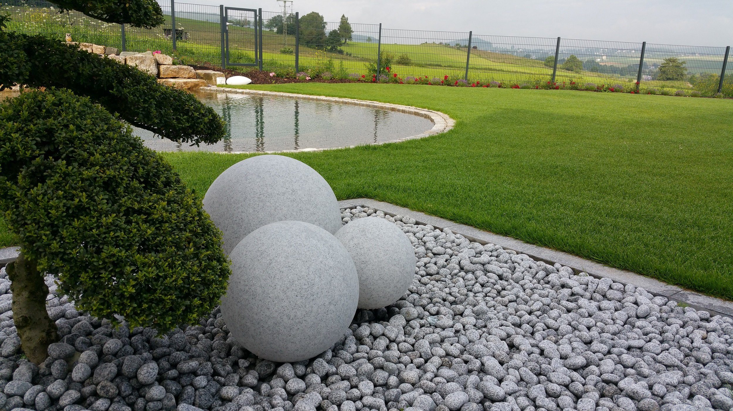 TRANGO LED Kugelleuchte, 3er Set 20/25/30cm Durchmesser 202530G IP65 Garten günstig online kaufen