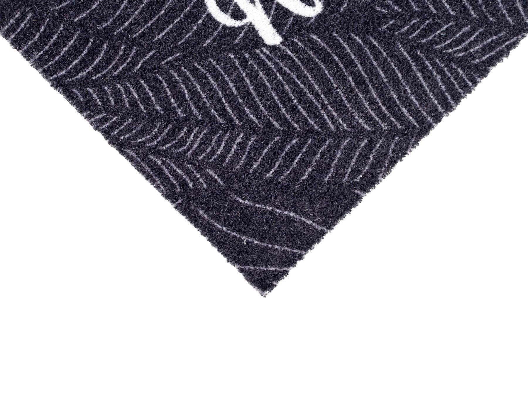Fußmatte Schmutzfangmatte COUNTRY, Nature, Primaflor-Ideen waschbar rutschhemmend, in Kokos-Optik, mit 7 Spruch, mm, Textil, Schmutzfangmatte, Höhe: rechteckig, schwarz