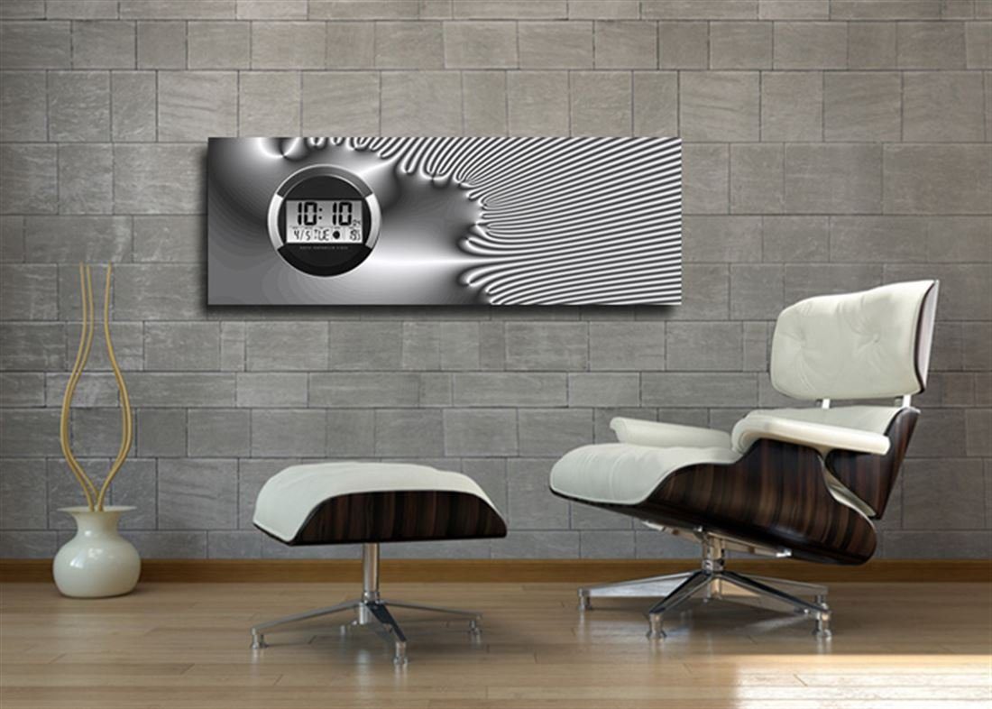 35x100cm dixtime Digitaldruck-Optik Dixtime (Einzigartige aus Wohnraumuhr Moderne 6132 Wanduhr Wanduhr, Alu-Dibond) Designer 4mm Digital