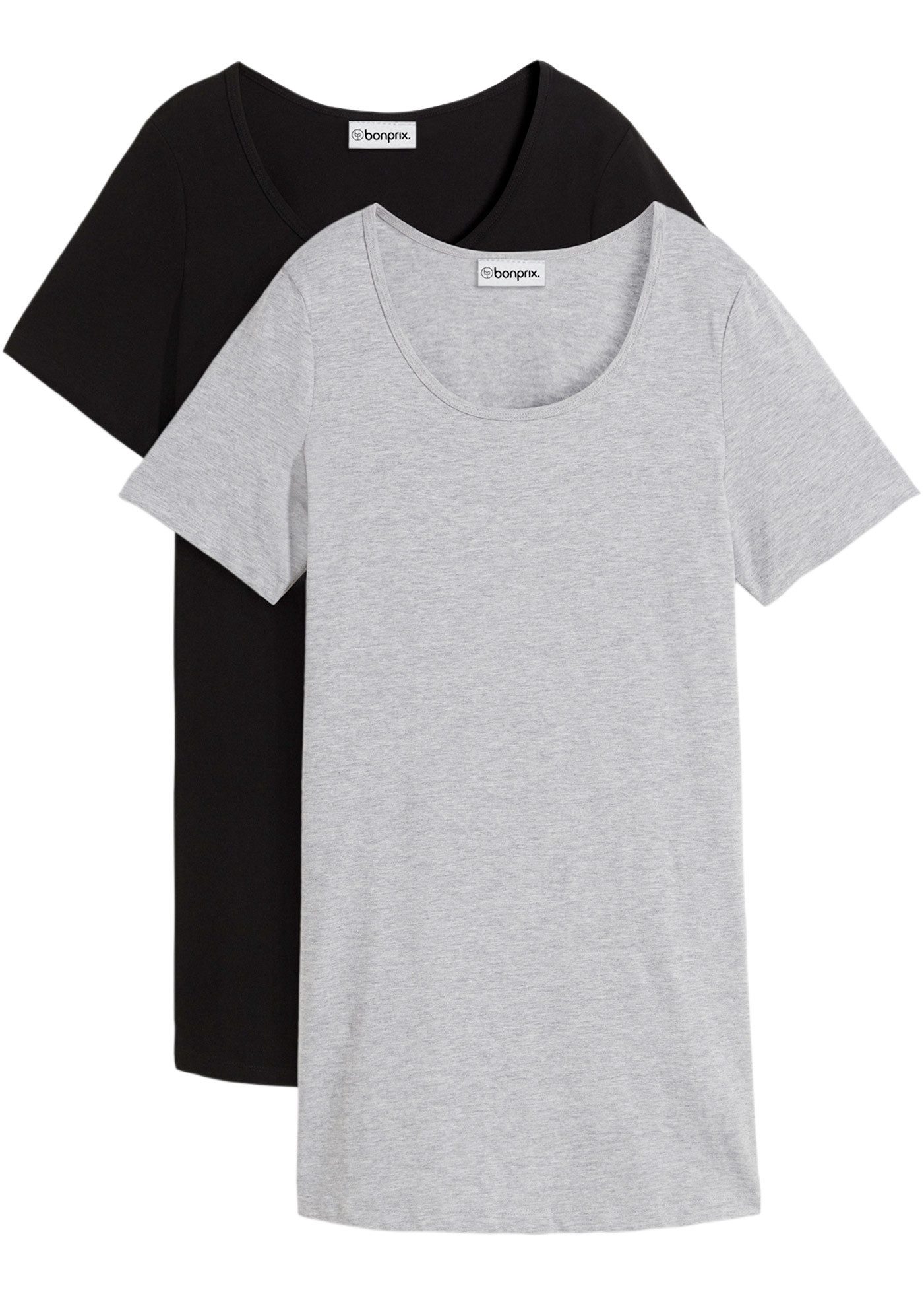 bonprix T-Shirt (Packung, 2-tlg) lockerer loose fit, Halbarm, Longshirt günstig online kaufen