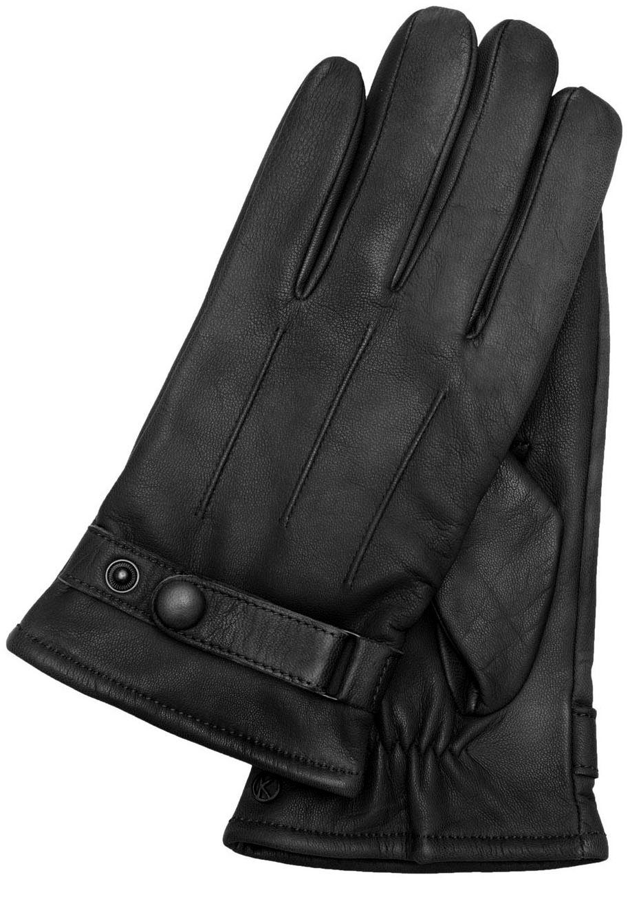 KESSLER Lederhandschuhe Gordon Touch Casual black Verstellriegel, Smart- Passform, Oberflächen für Touchfunktion