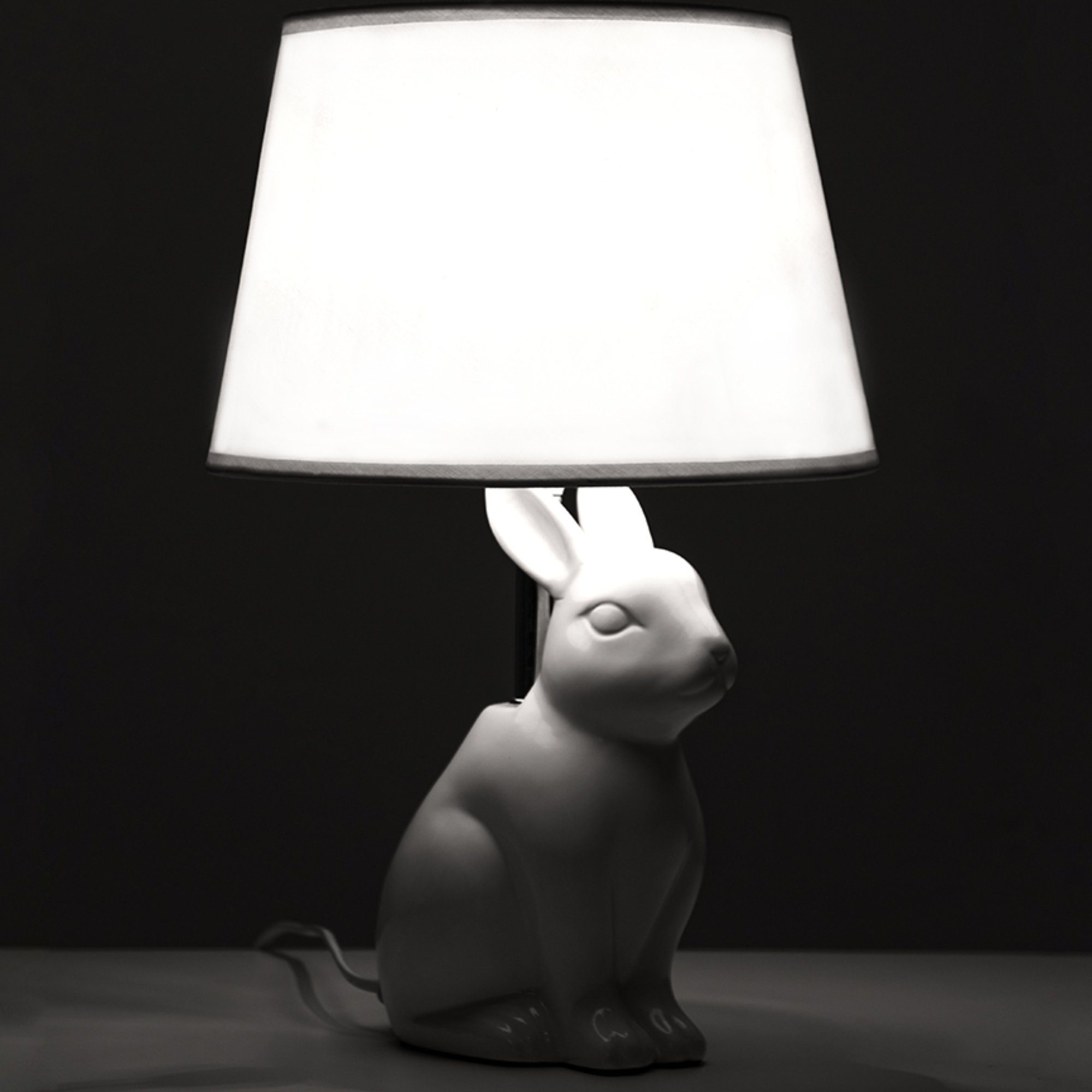 KONSIMO® Tischleuchte LEPUS Tischlampe Tischleuchte, ohne Leuchtmittel, Lampenfuß in Form eines Kaninchens