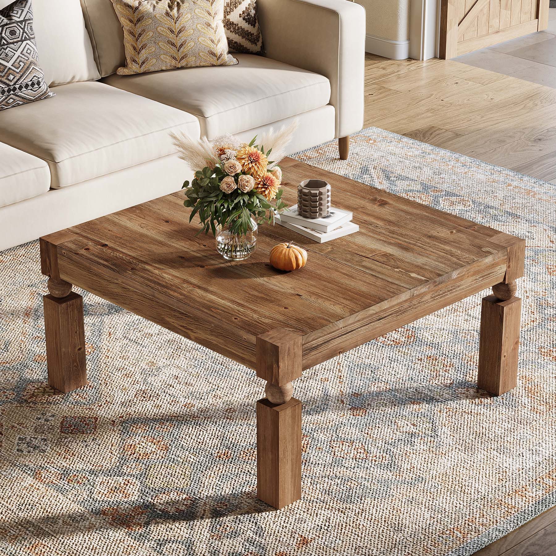Tribesigns Couchtisch 100cm Beistelltisch,Wohnzimmertisch aus Holz,Sofatisch im Landhausstil