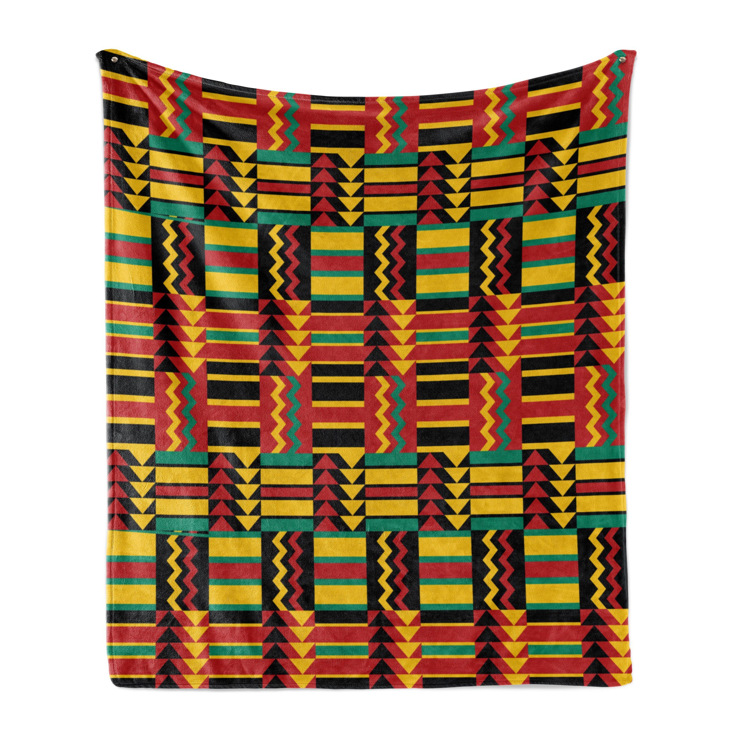 Wohndecke Gemütlicher Plüsch für den Innen- und Außenbereich, Abakuhaus, Kente Muster Zimbabwe