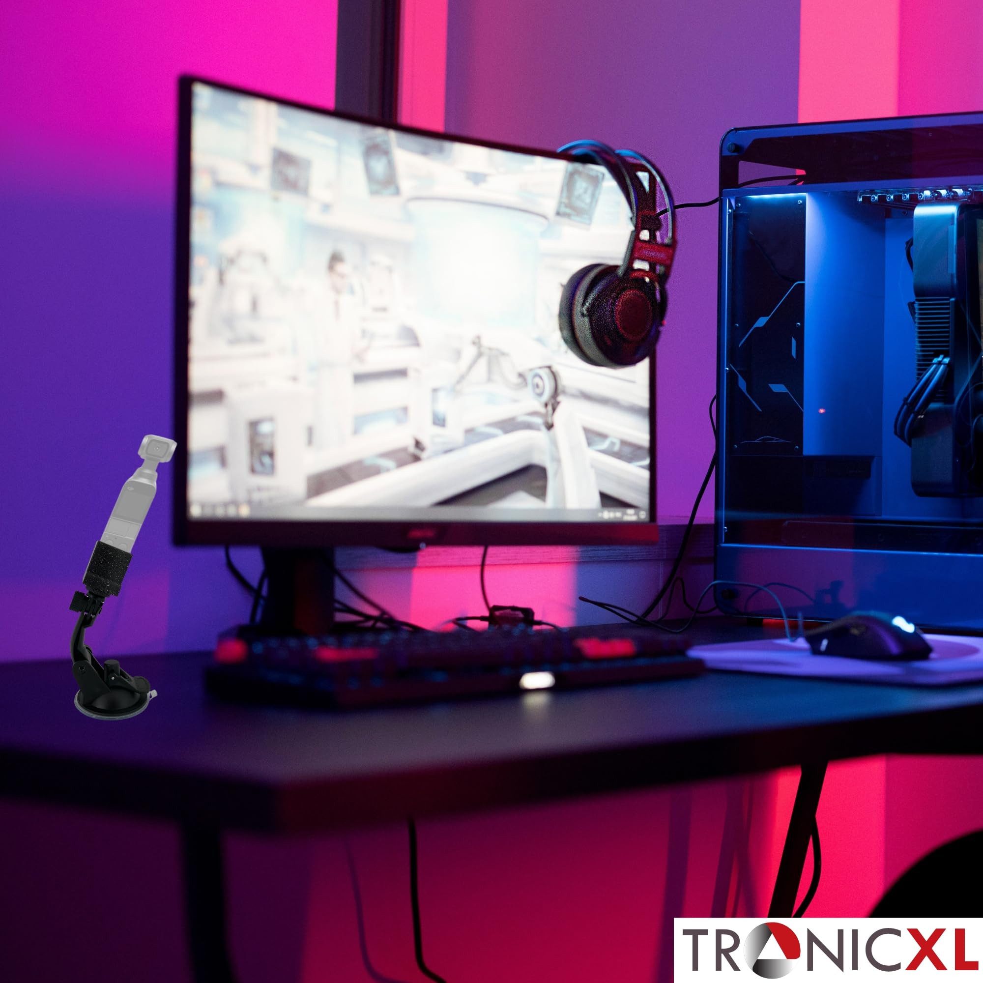 TronicXL Action Cam-Halterung Saugnapf Halterung für Osmo Pocket DJI 1 2 3 Gimbal Ständer Auto KFZ, (2-tlg)