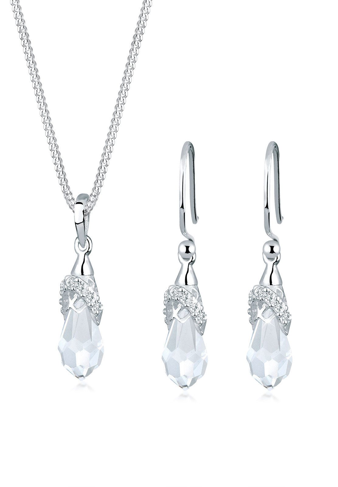 Elli Schmuckset Tropfen 925 Silber, mit Kristallen von Swarovski® günstig online kaufen