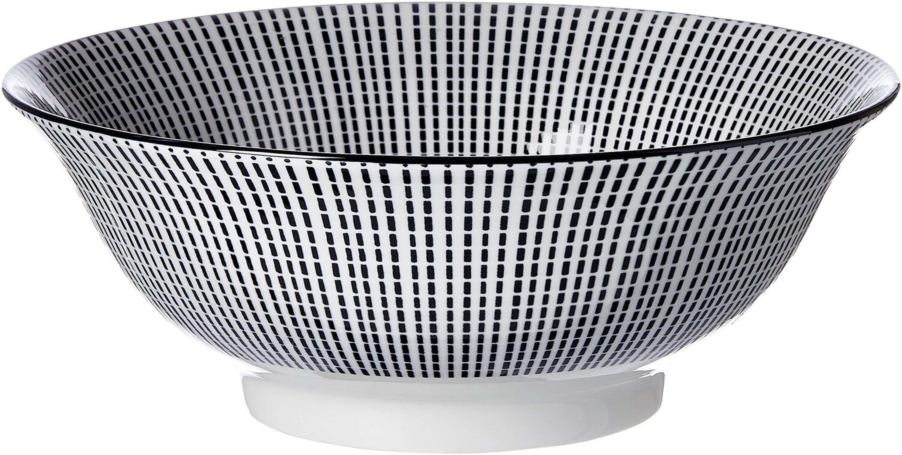 Ritzenhoff & Breker Schale Servierschale Takeo Stripes 21 cm Schwarz, Porzellan