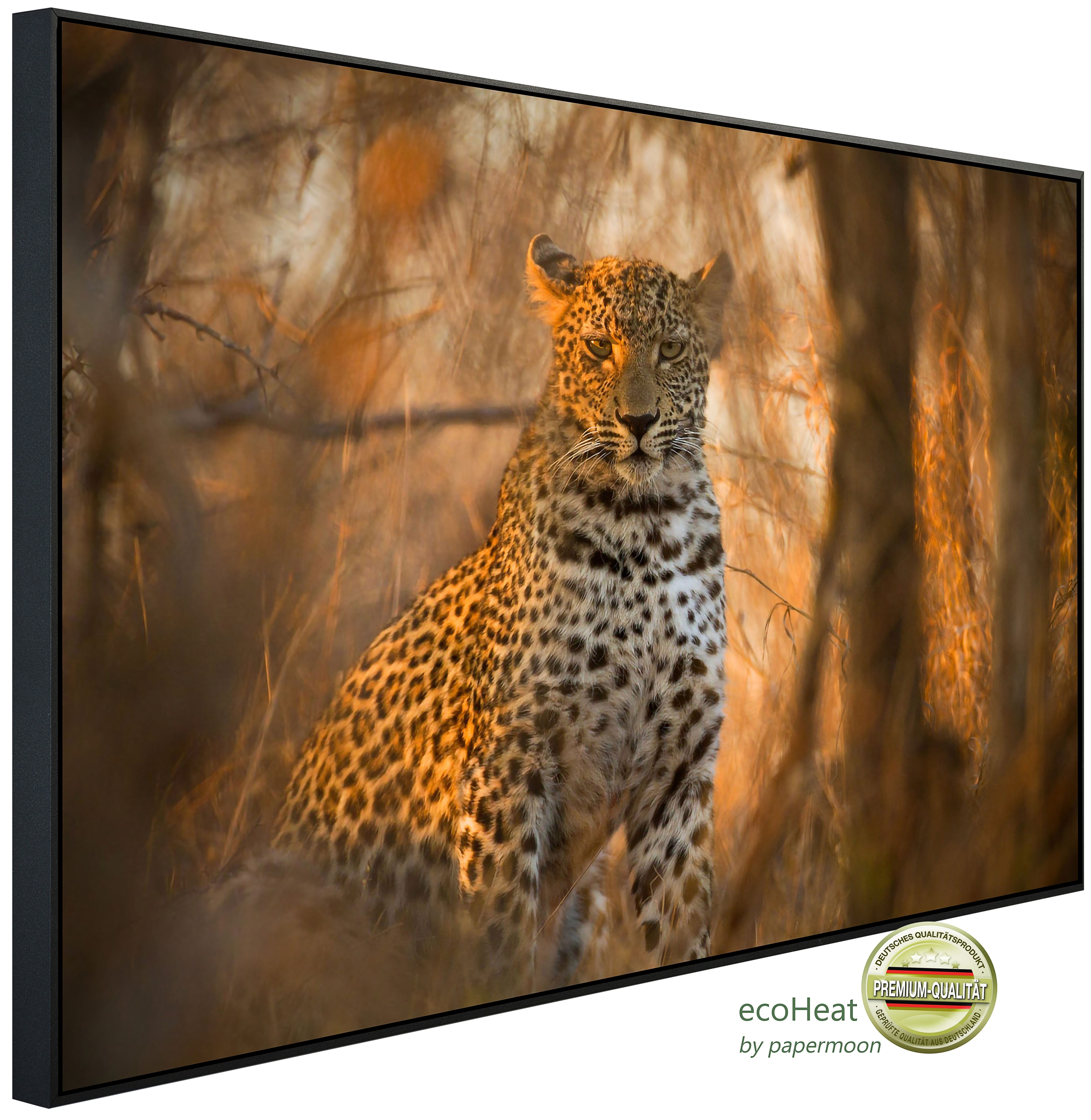 Infrarotheizung INFRAROT-BILD-HEIZUNG, Leopard in Wald
