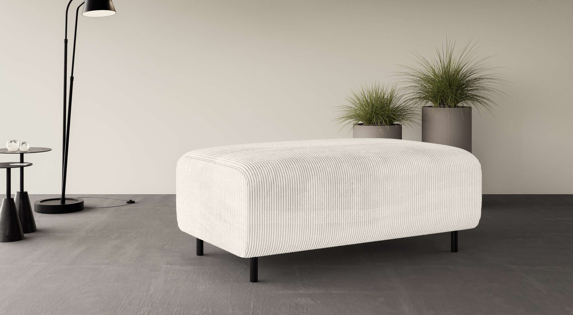 Home affaire Polsterhocker "ARROS groß mit Wellenunterfederung, Maße B/T/H: günstig online kaufen