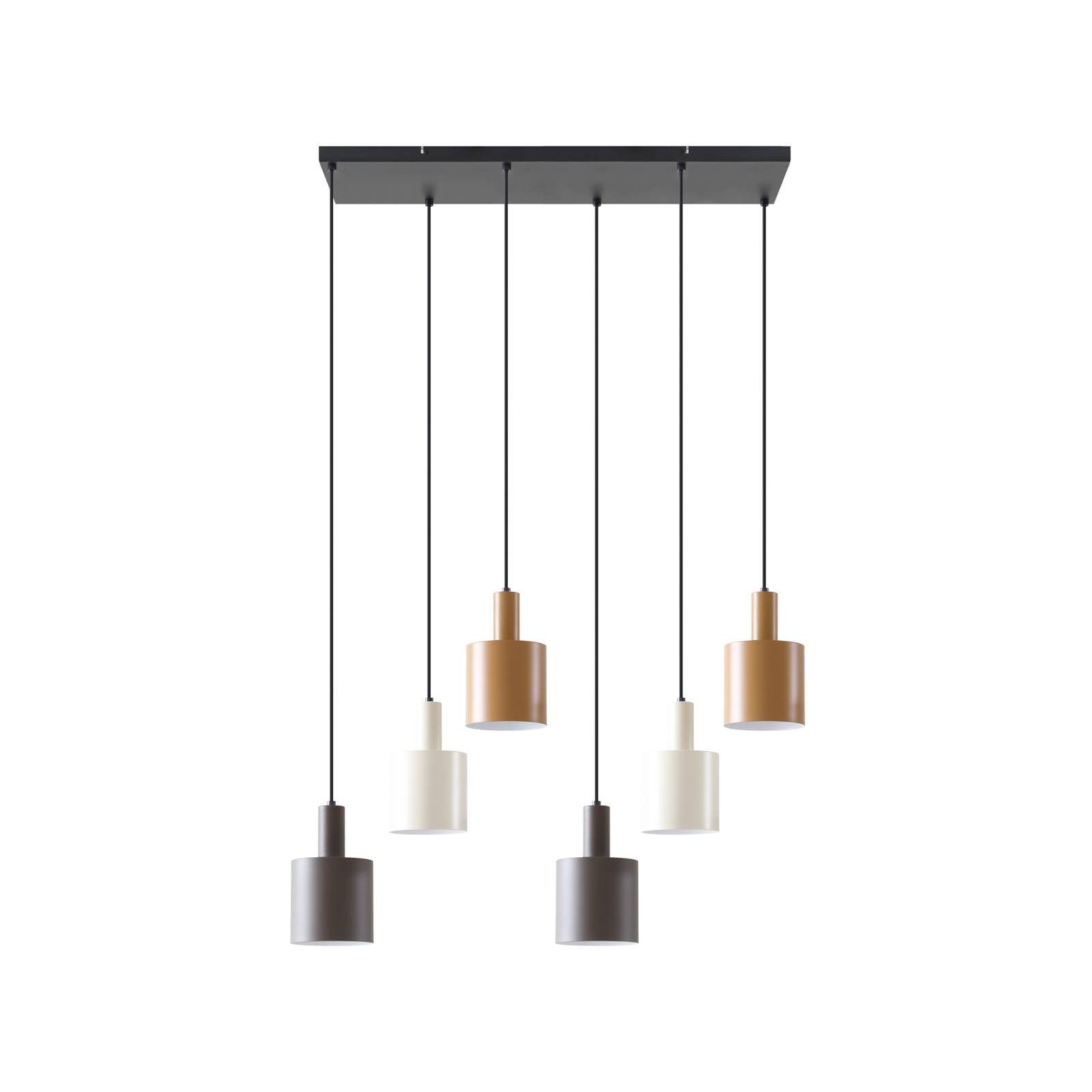 Lindby Hängeleuchte Ovelia, Metall, Braun IP20, 6 x 15 W LED
