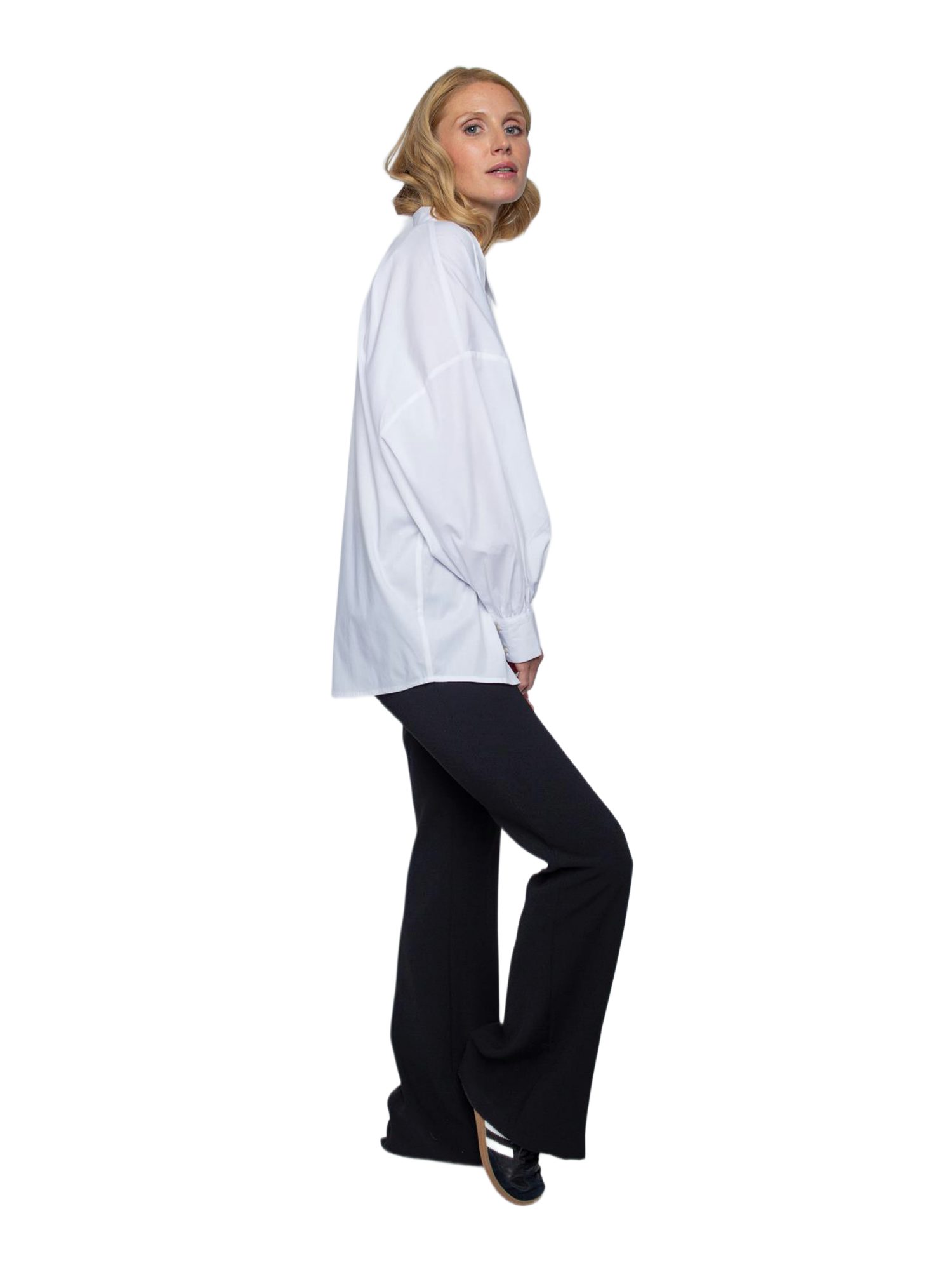 Emily Van Den Bergh Blusenshirt bunt,Casual,Baumwolle,Unifarben,Hemdblusenkragen,Lang,Oversized