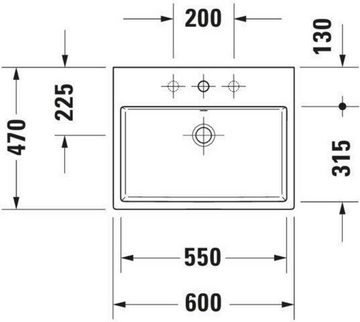 Duravit Einbauwaschbecken Duravit Aufsatzbecken VERO AIR m ÜL HLB