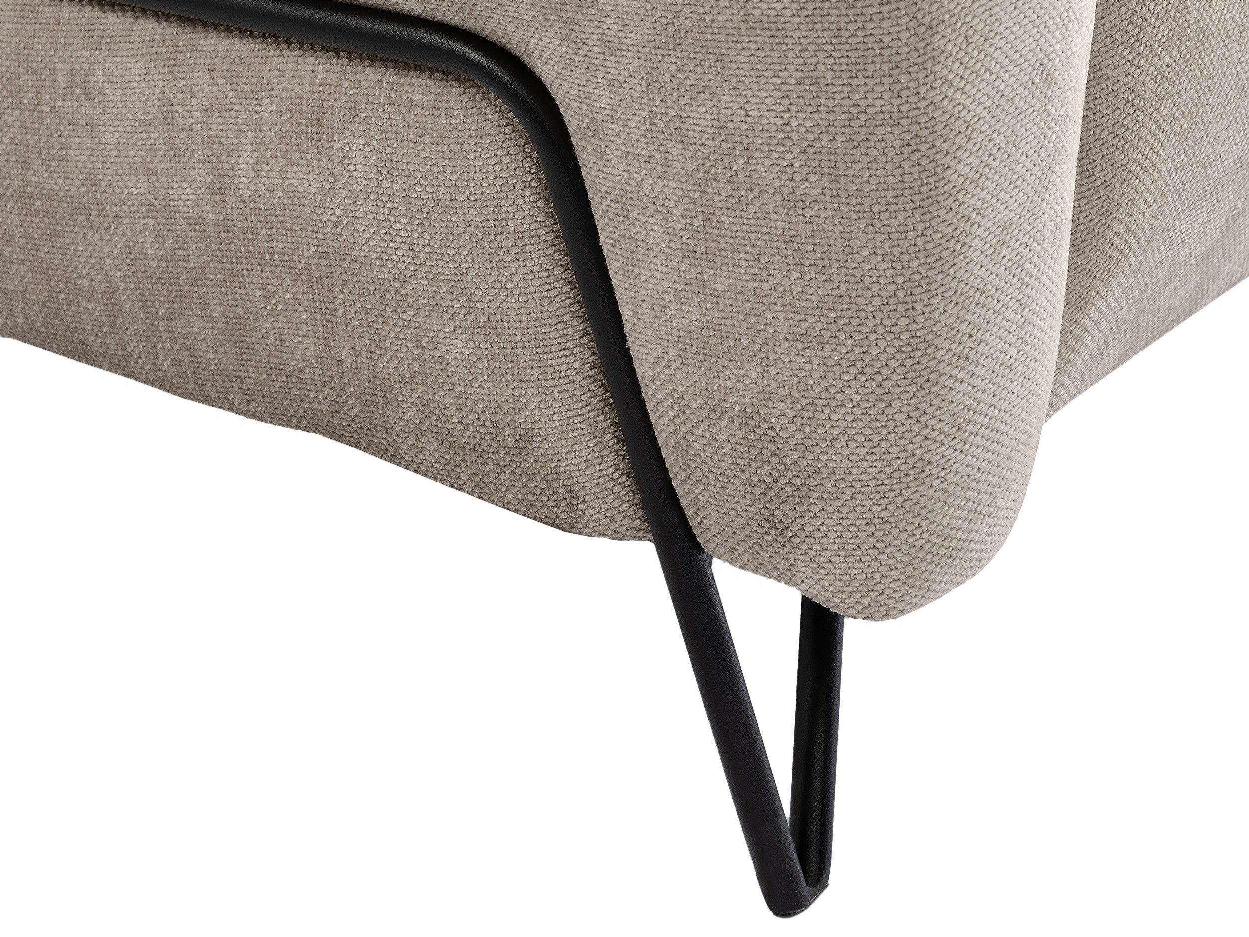 Beautysofa Sofa mit Metallbeine in Schwarz VOLARE, 2-Sitzer, viele Farbvarianten, ohne Schlaffunktion – Bild 4 von 5