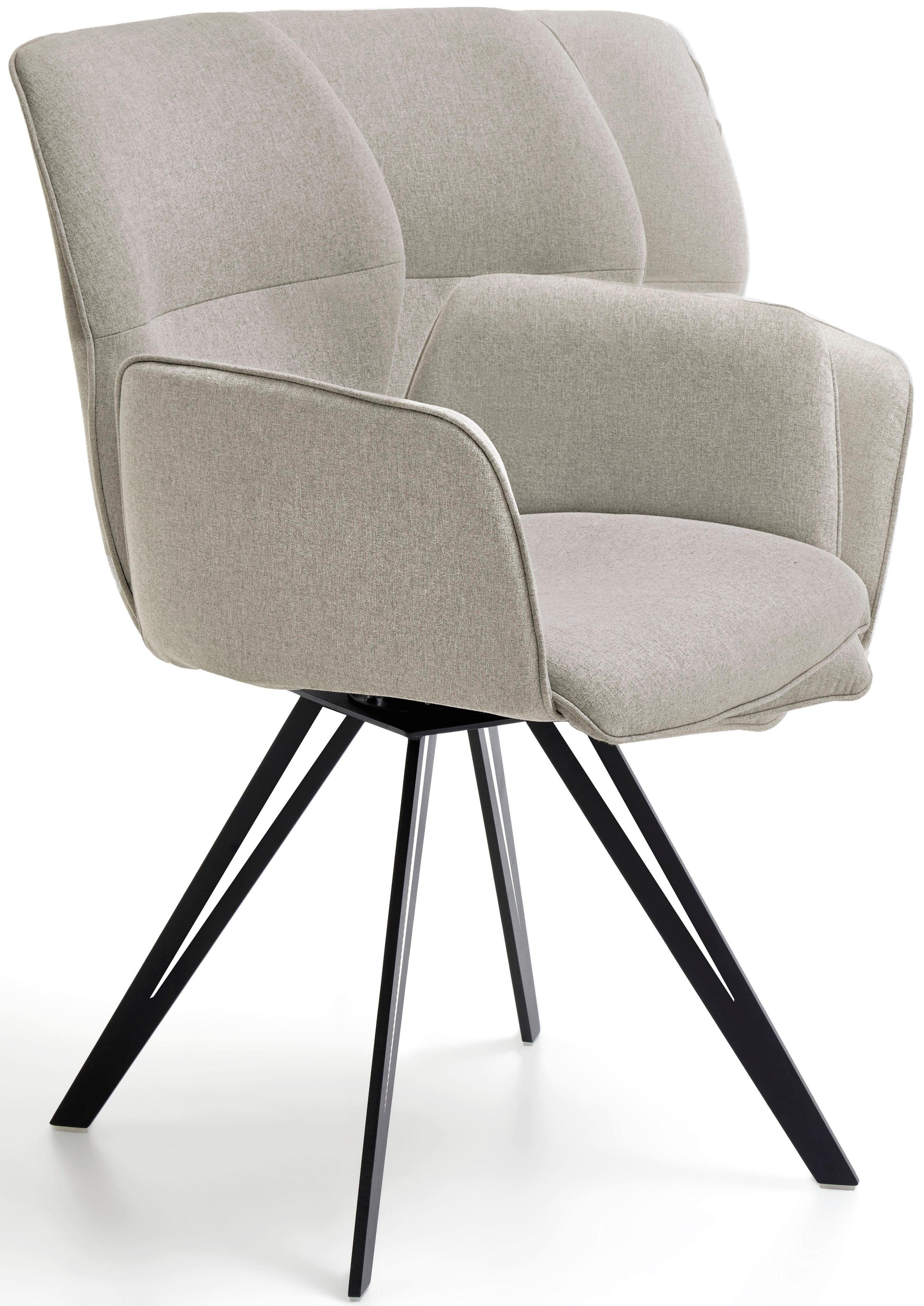 NIEHOFF SITZMÖBEL Armlehnstuhl Merlot 1632-04, mit Dreh- und Rückholfunktion, Gestell aus schwarzem Eisen, 2er Set