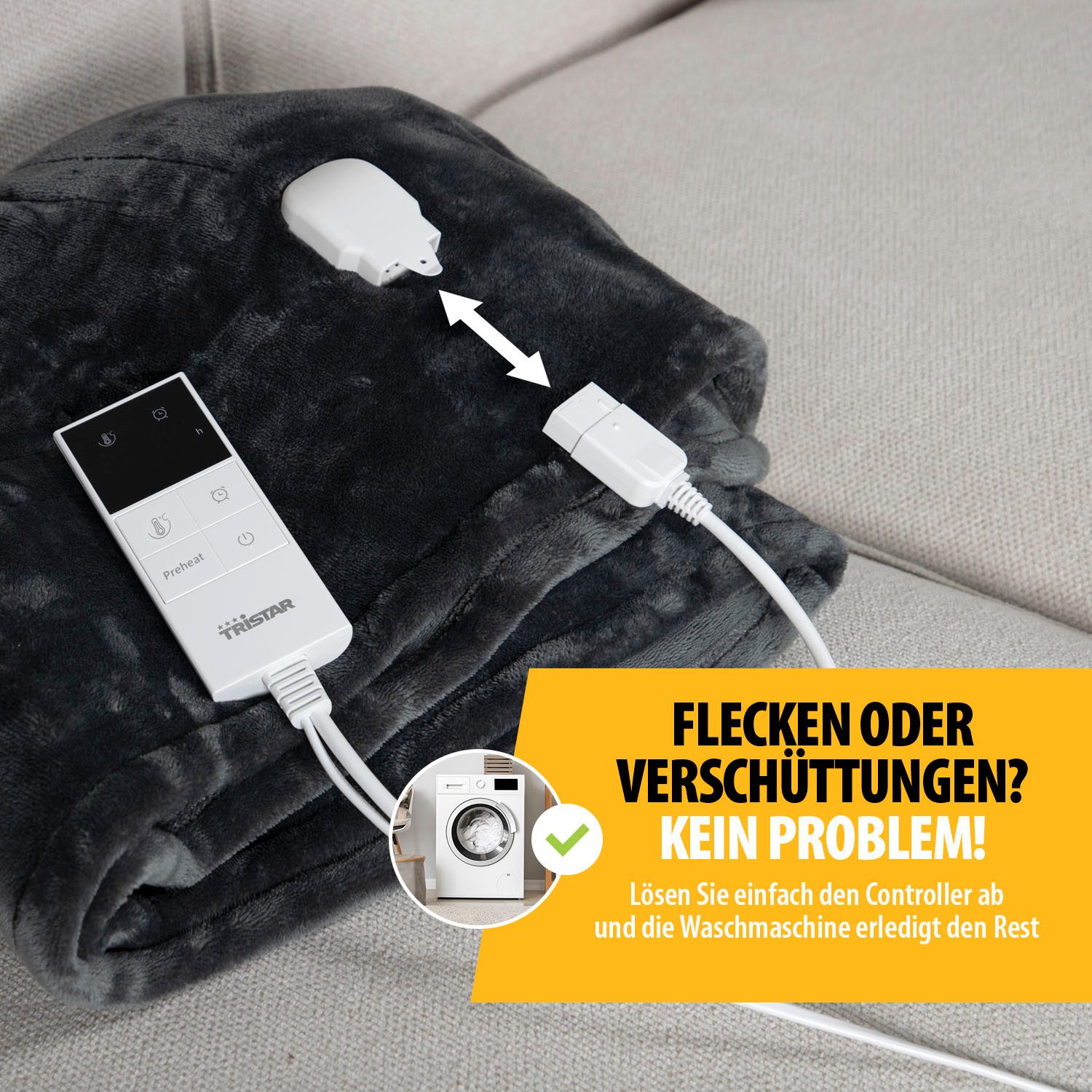 Tristar Heizdecke Tristar BW-4781 Wärmedecke - 180 x 120 cm - Abnehmbare Steuerung